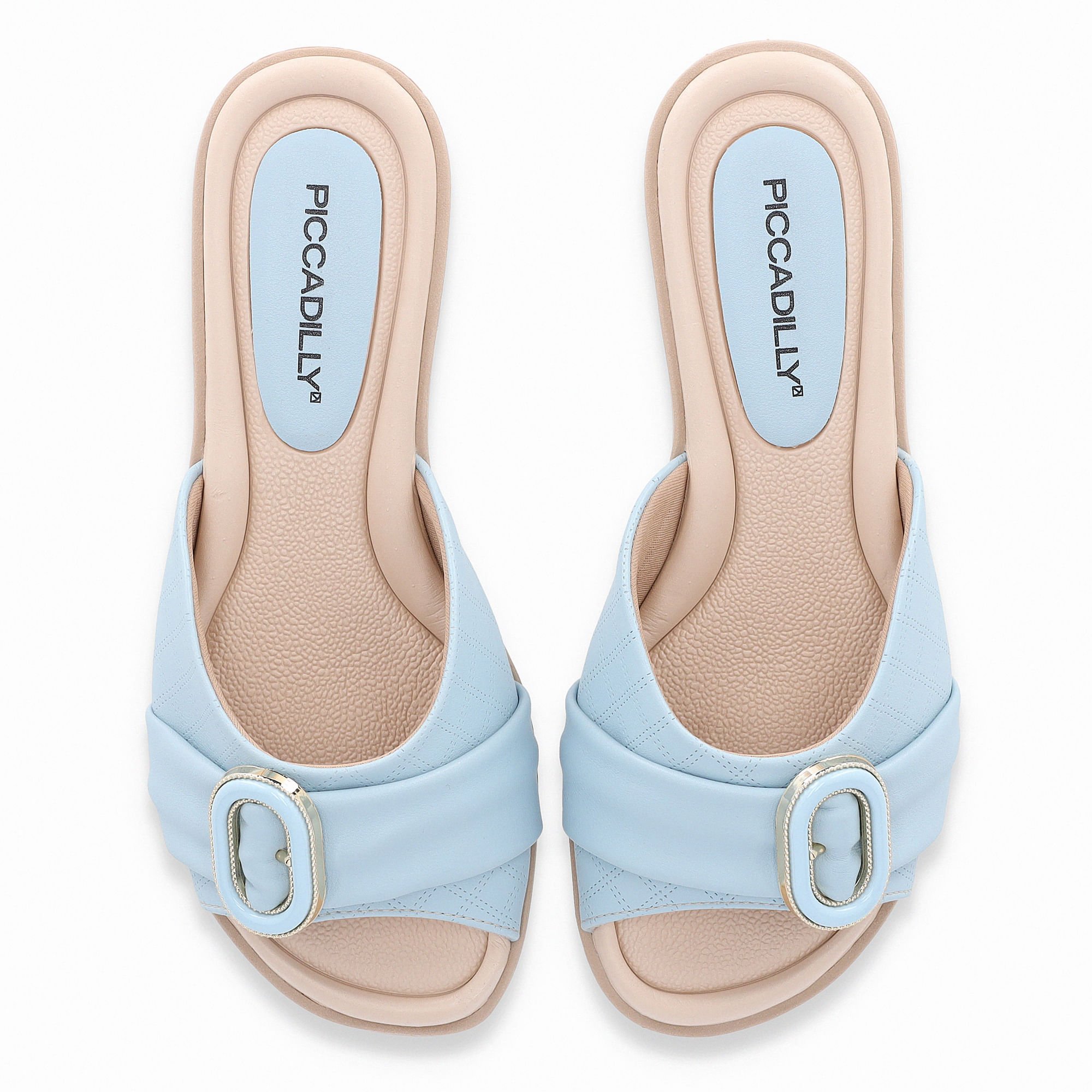 Tamanco Taila Salto Baixo Azul Aqua Azul 5