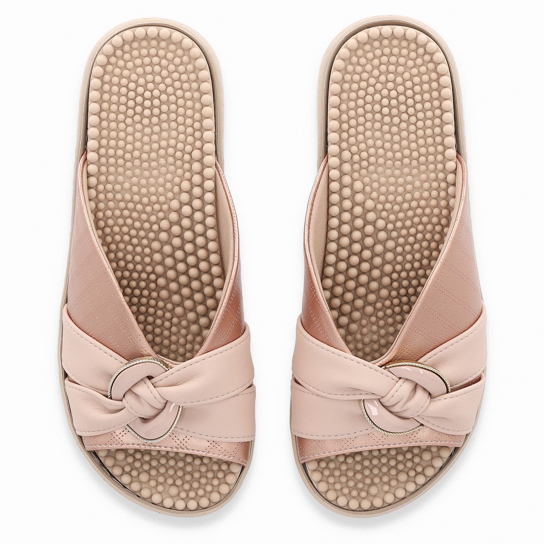 Tamanco Spa Anabela Médio Ouro Rosado com Rose Rose 5