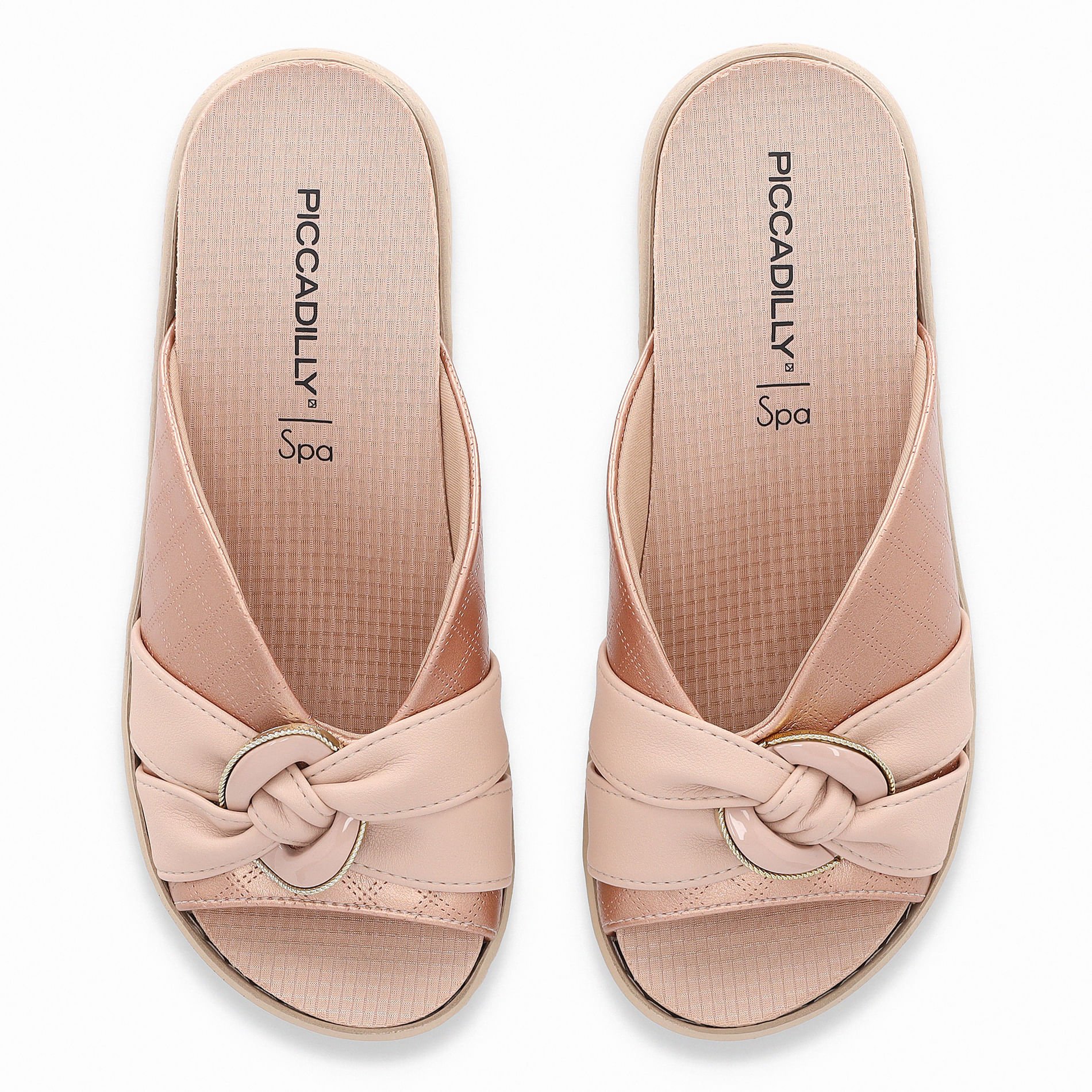 Tamanco Spa Anabela Médio Ouro Rosado com Rose Rose 6
