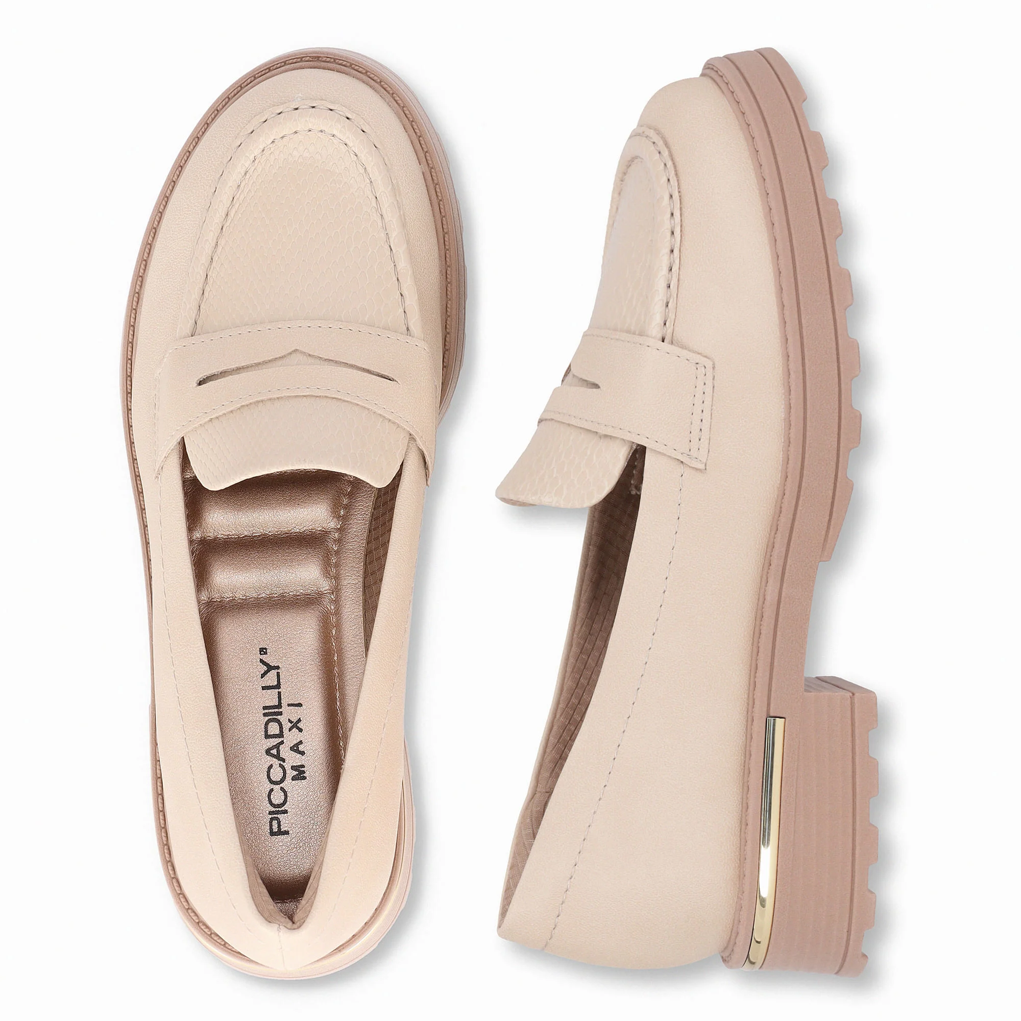 PICCADILLY MAXI - Sapato Mocassim Gisa Anabela Médio Brule Brule 4