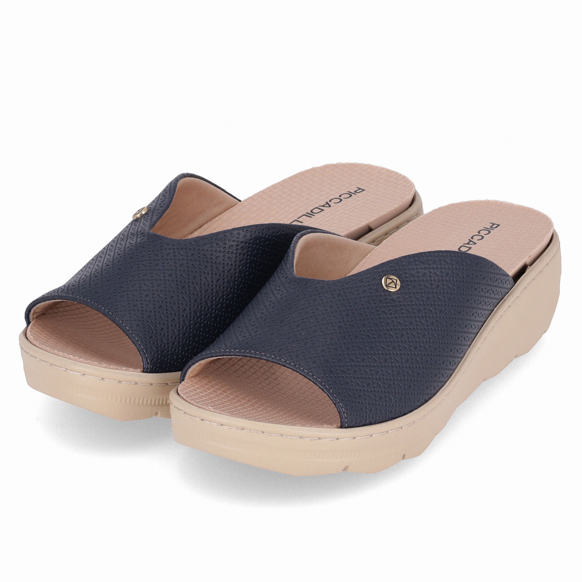 Tamanco Spa Anabela Médio Navy Navy 2
