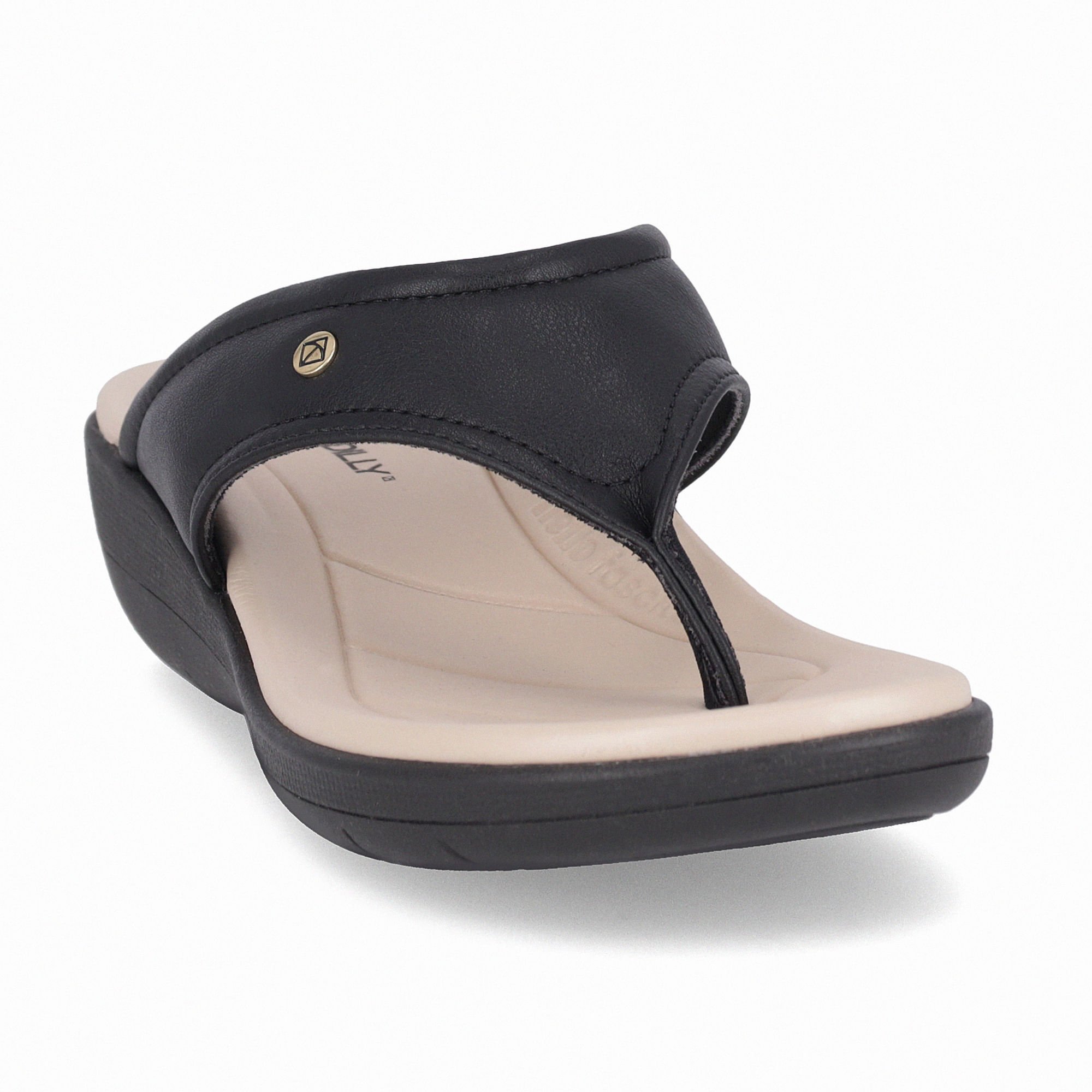 Chinelo Fascite Anabela Médio Preto Preto 2