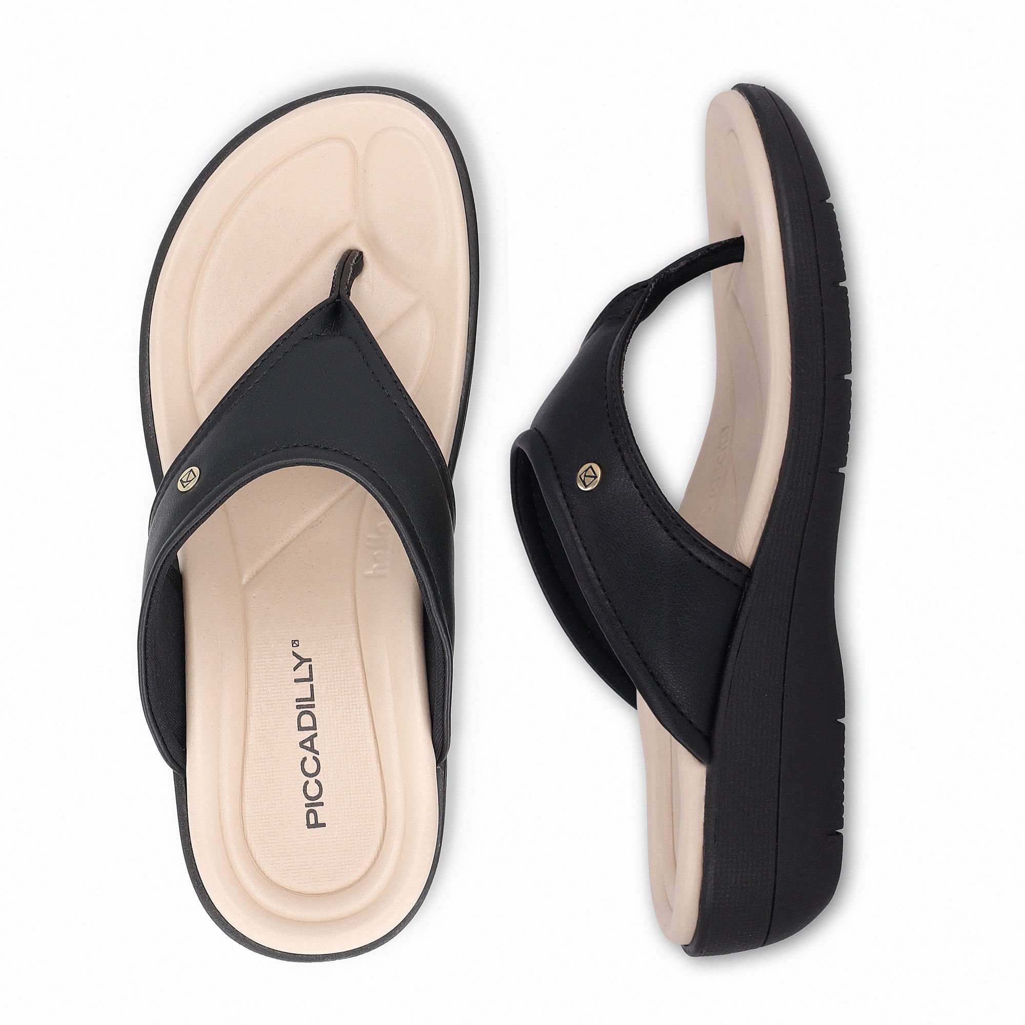 Chinelo Fascite Anabela Médio Preto Preto 3