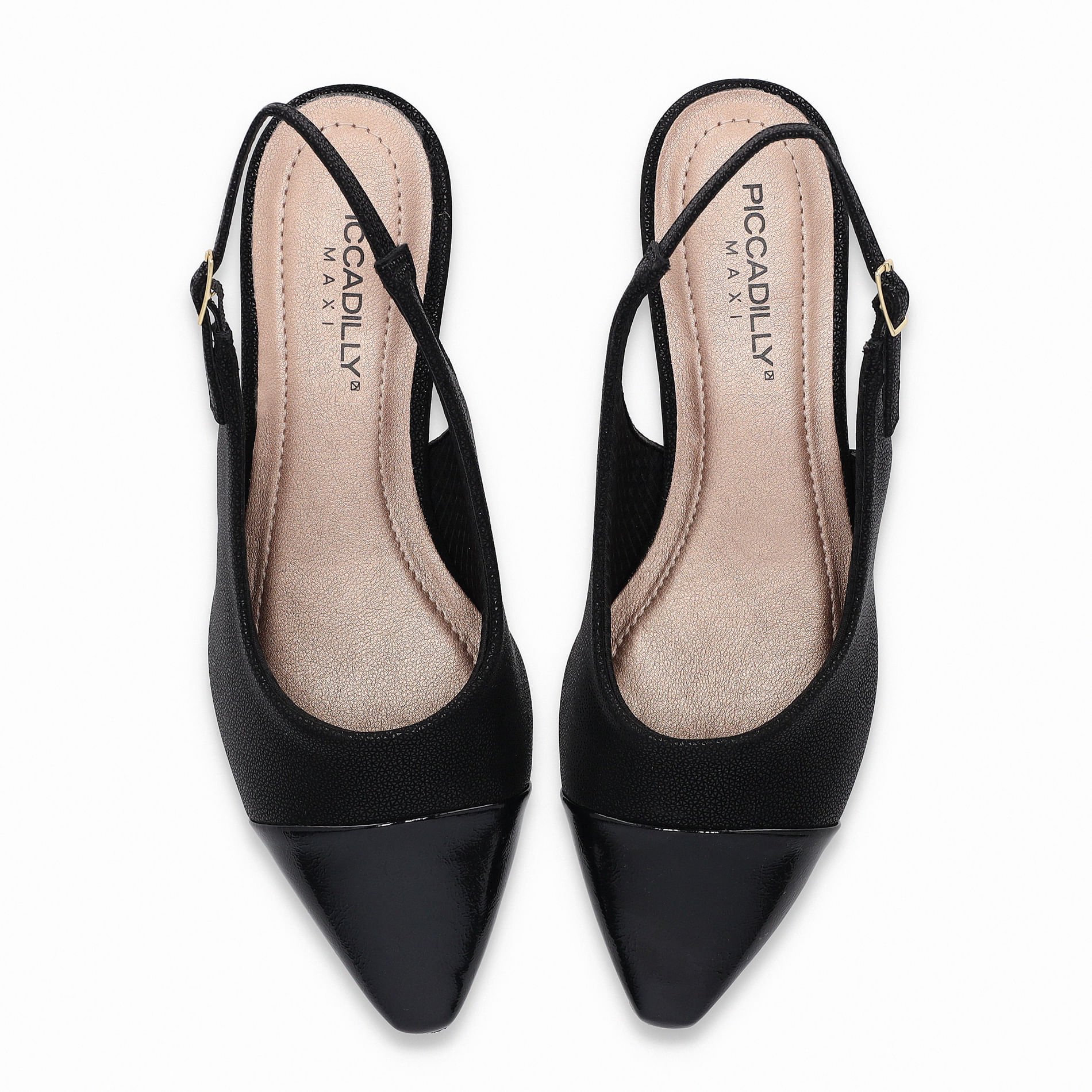 PICCADILLY MAXI - Sapato Slingback Silvia Salto Baixo Preto Preto 4