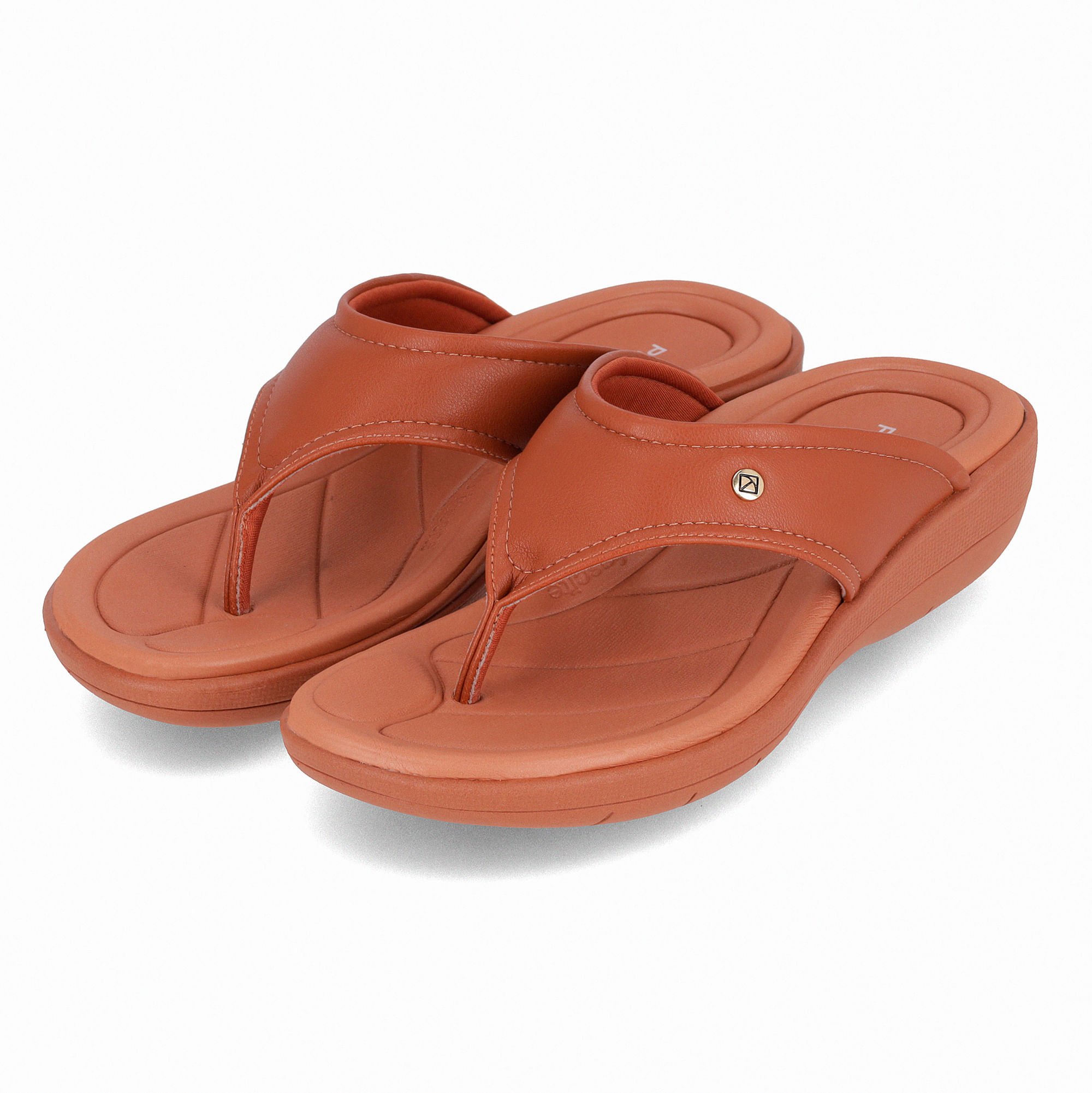 Chinelo Fascite Anabela Médio Ocre Marrom 2