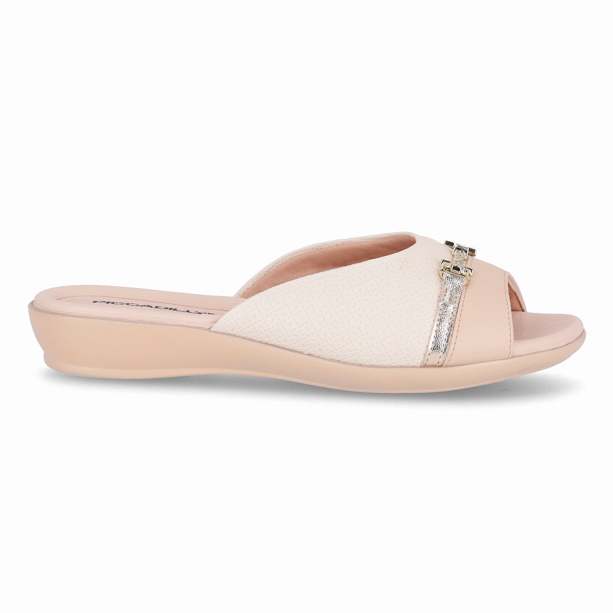 Tamanco Camila Rasteira Off White com Brule