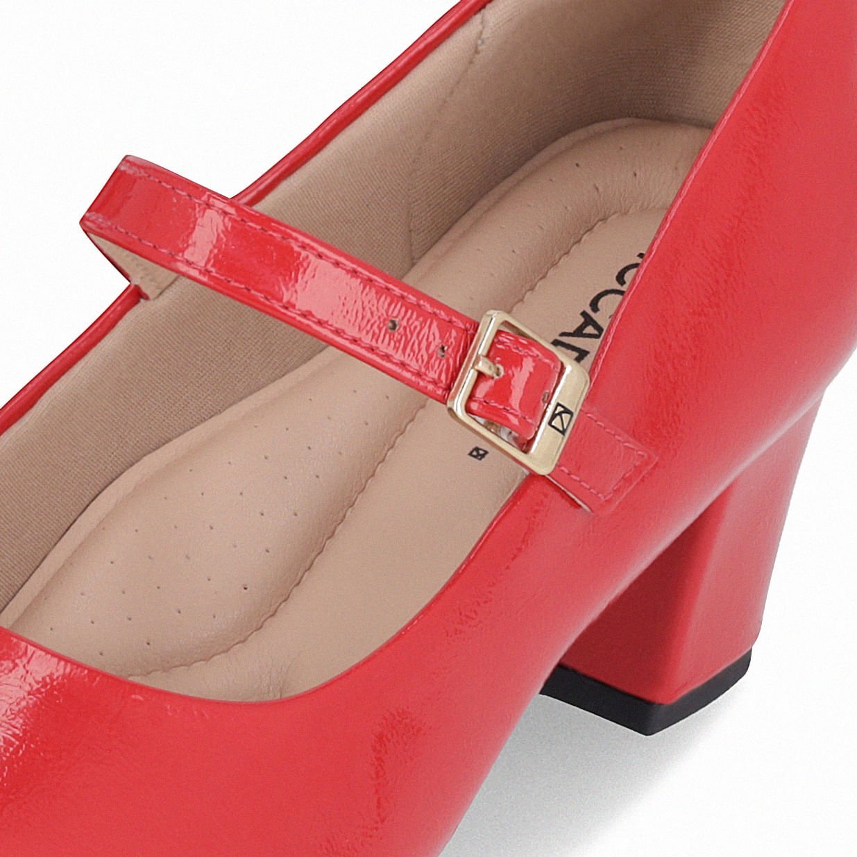 Sapato Boneca Laura Salto Médio Vermelho Vermelho 4