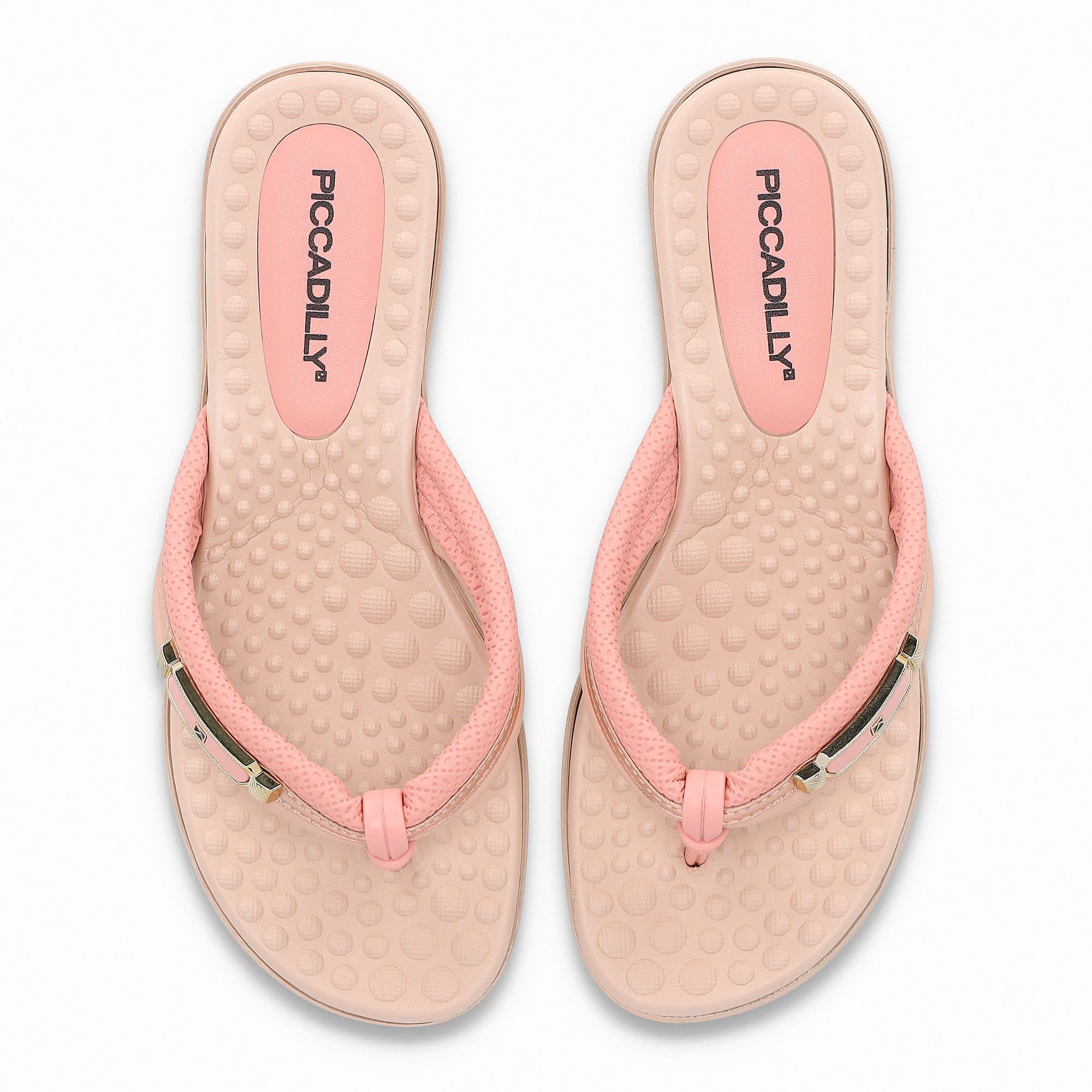 Chinelo Camila Rasteira Iogurte com Rose Rosa 4