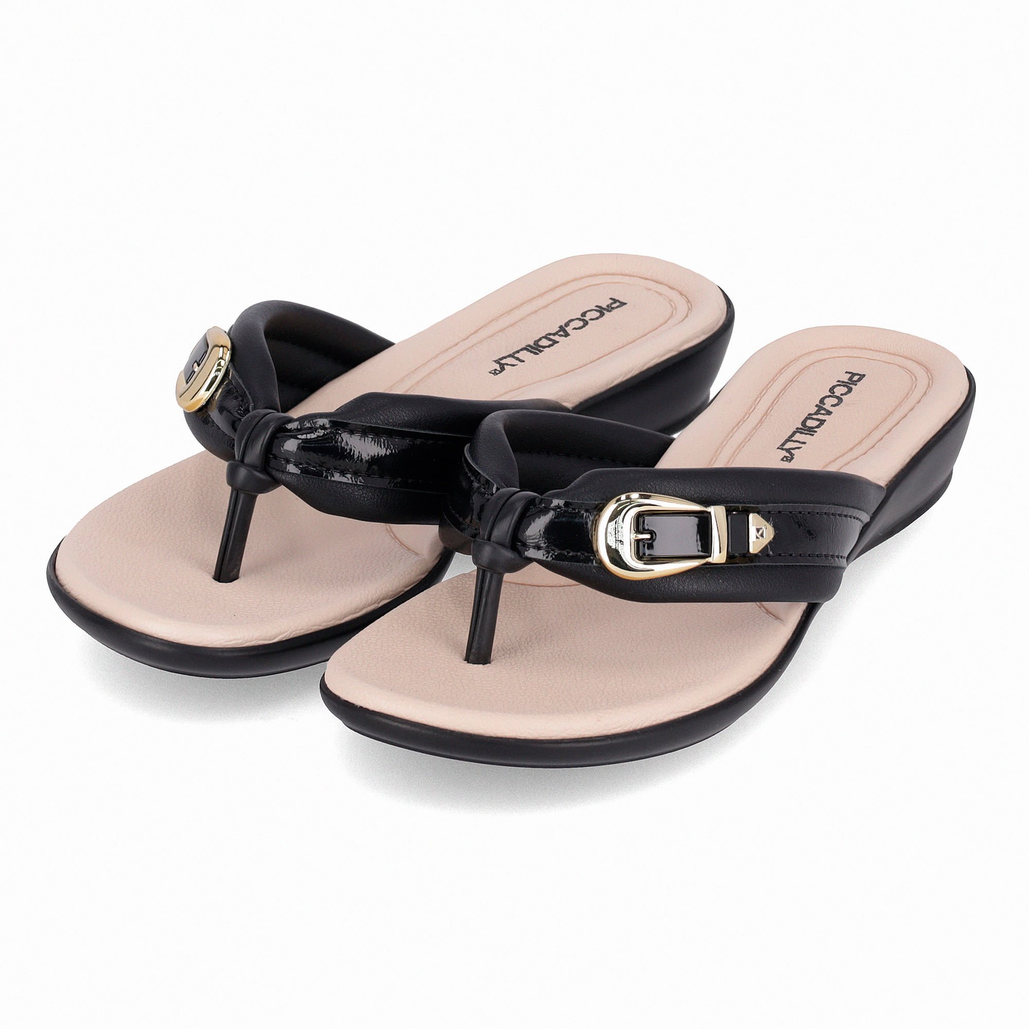 Chinelo Camila Anabela Baixo Preto Preto 2