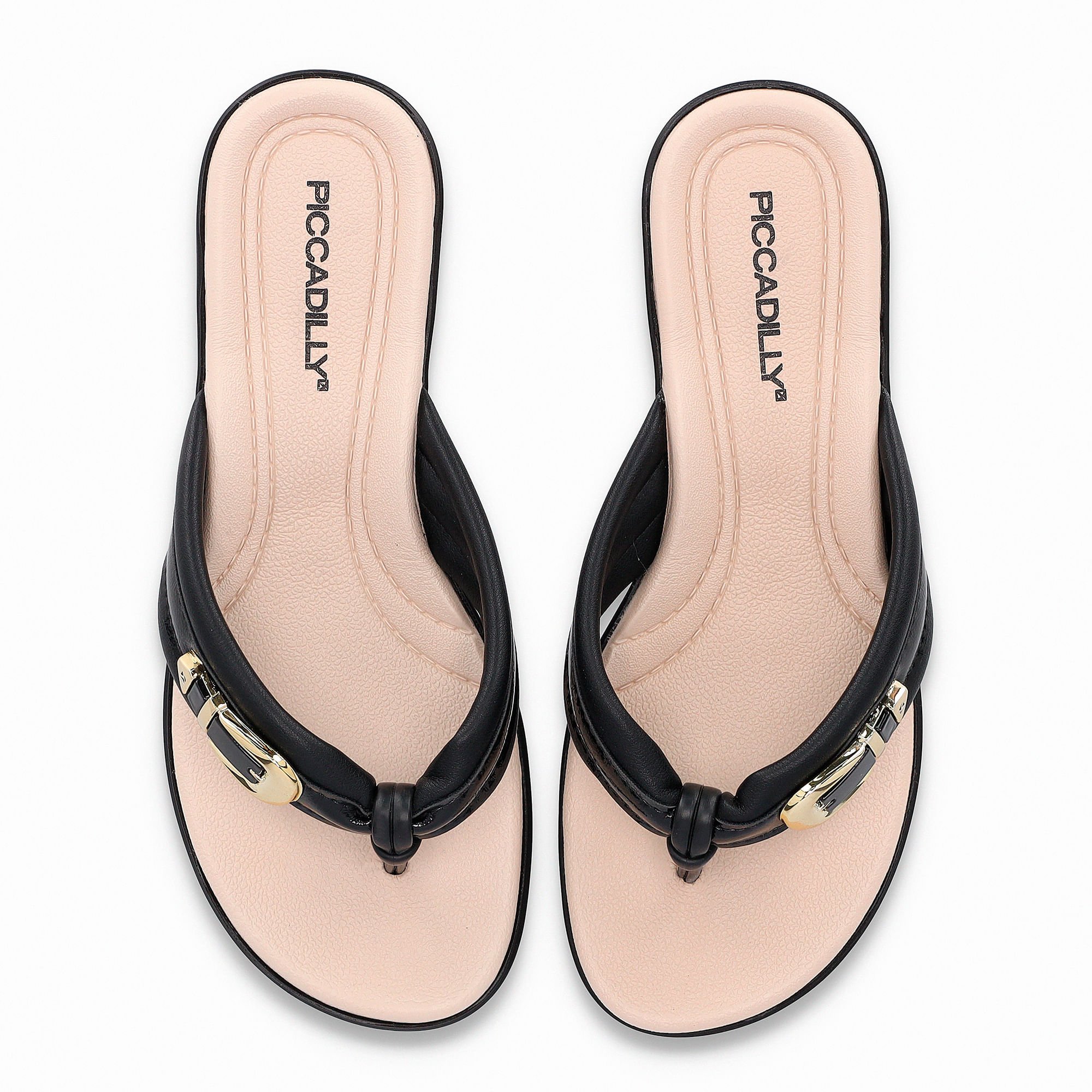 Chinelo Camila Anabela Baixo Preto Preto 5