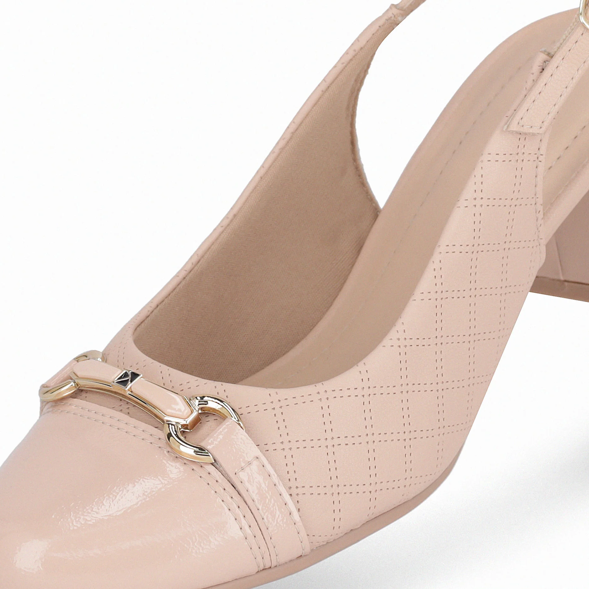Sapato Slingback Laura Salto Médio Rose Bege 4