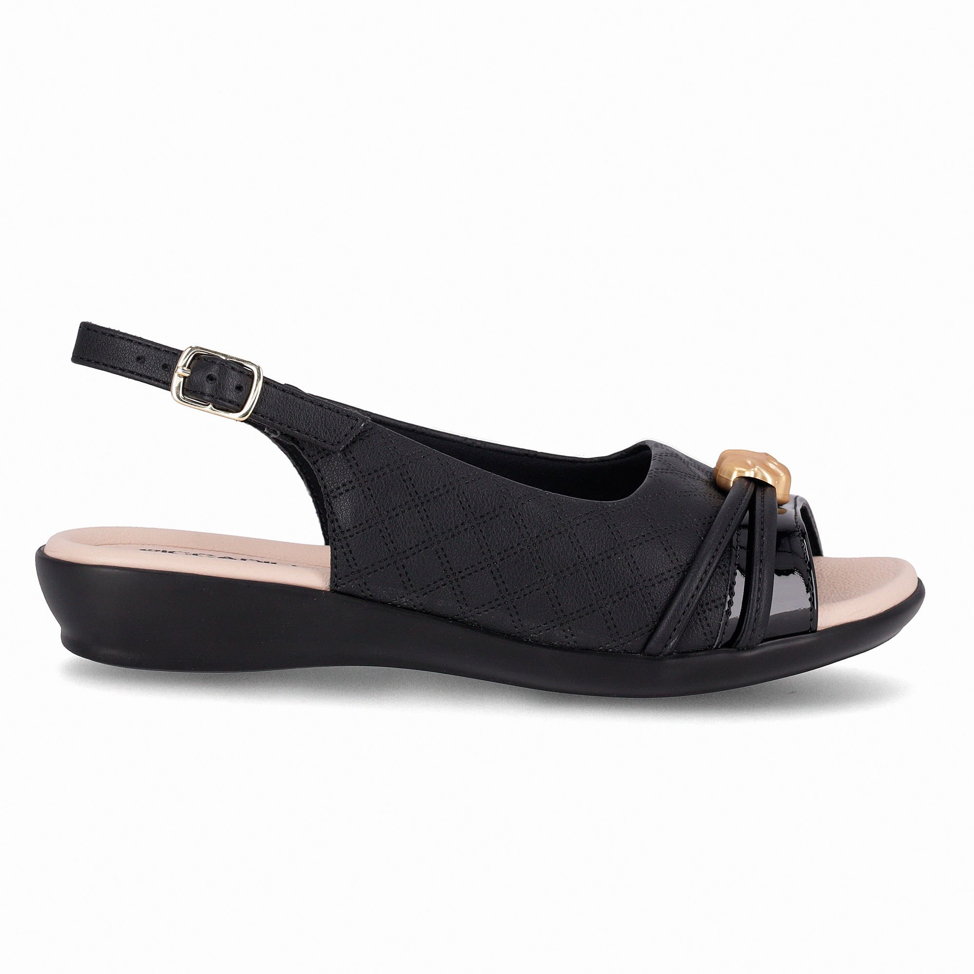 Slingback Camila Rasteira Preto