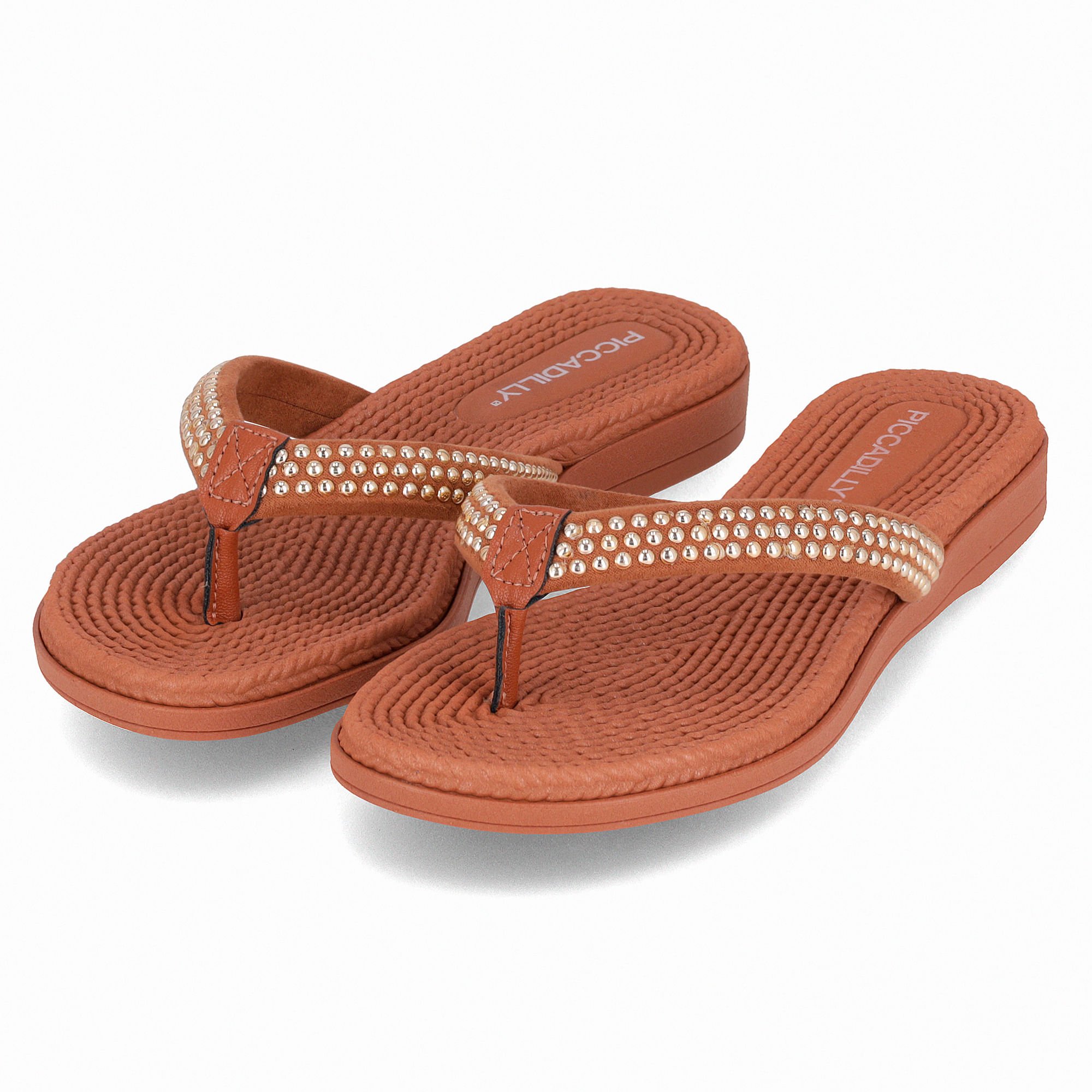 Rasteirinha Adla Caramelo com Ocre Marrom 2