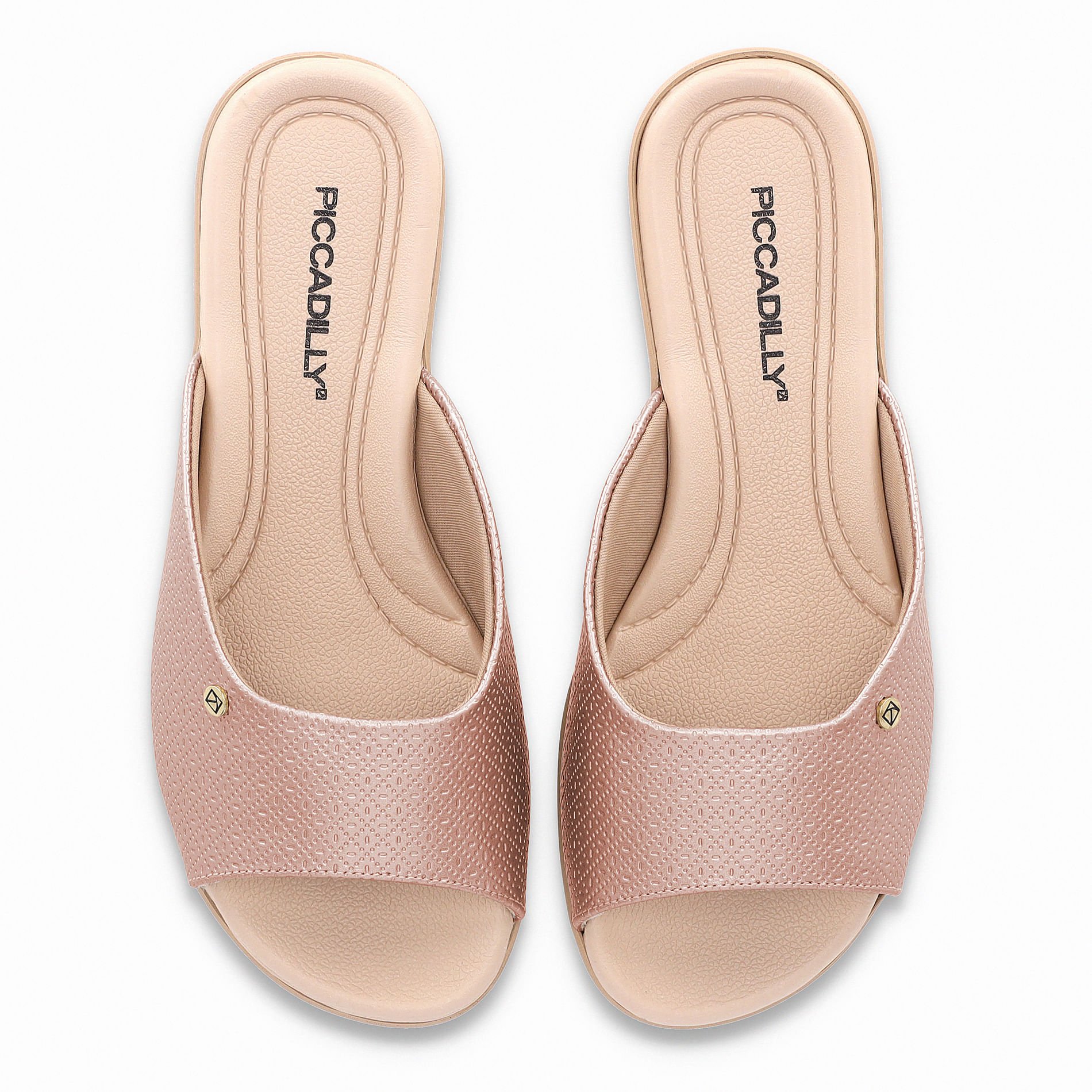 Tamanco Camila Rasteira Ouro Rosado Rosa 3