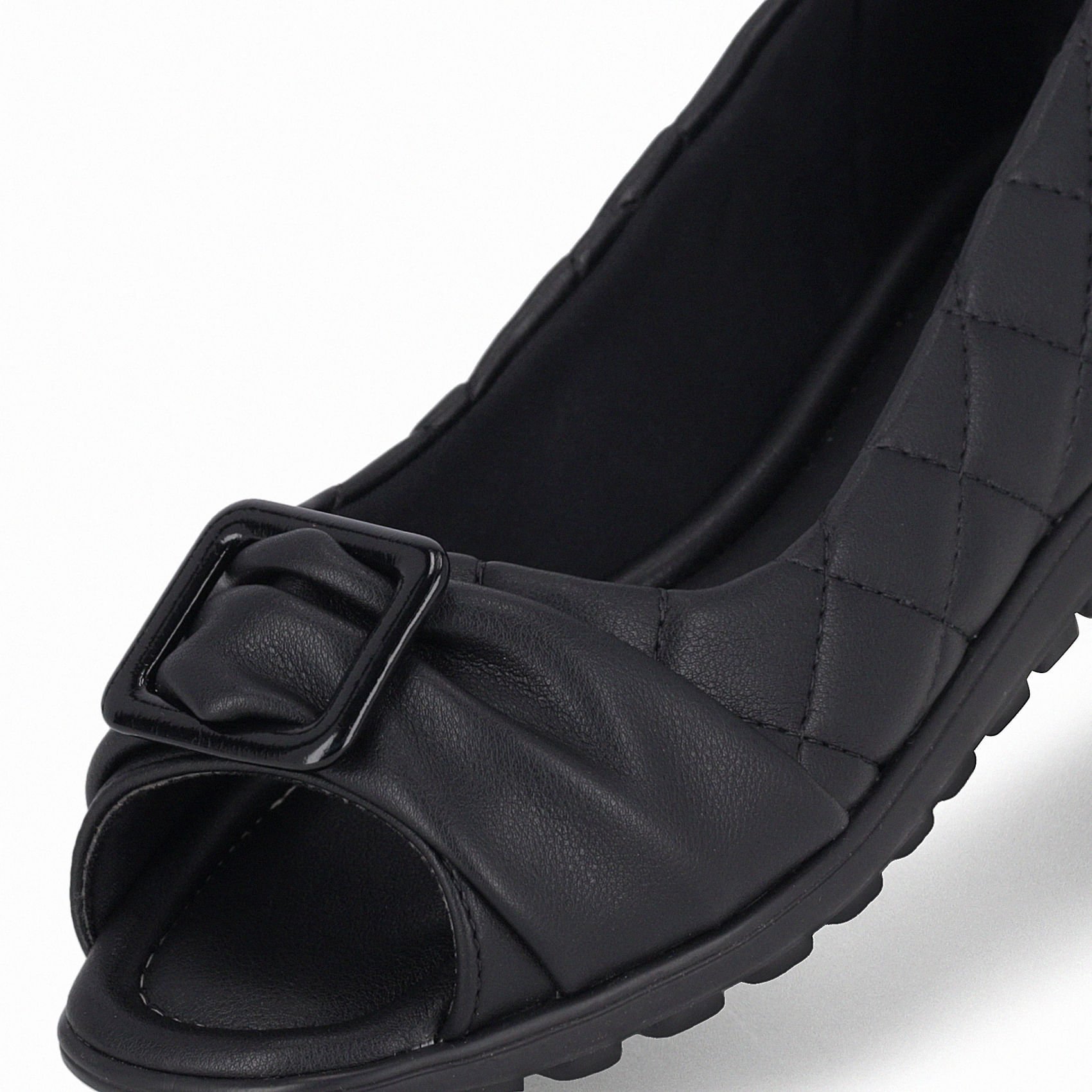 Peep Toe Aline Anabela Baixo Preto Preto 4