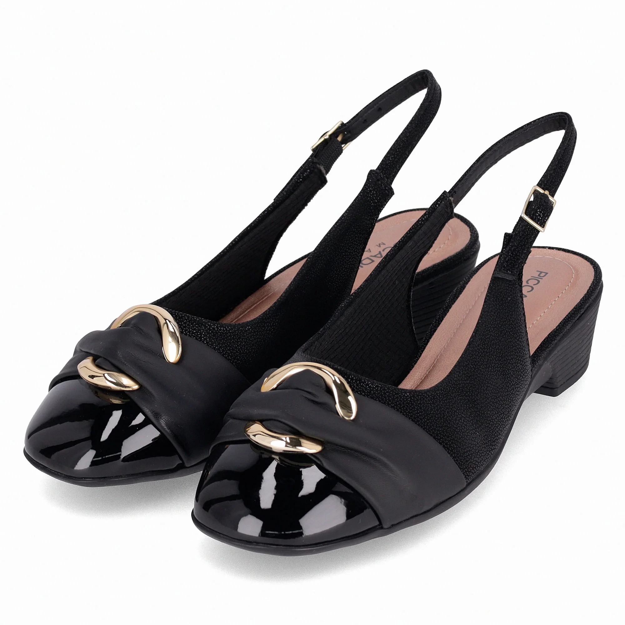PICCADILLY MAXI - Sapato Slingback Anabela Médio Preto Preto 2