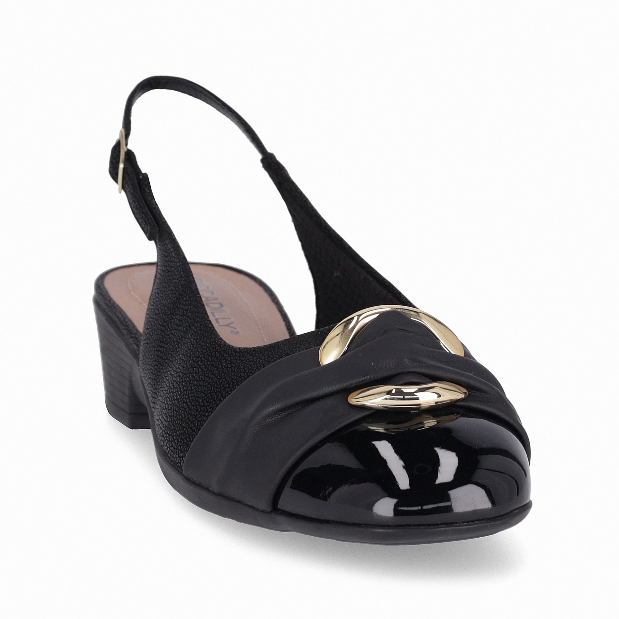 PICCADILLY MAXI - Sapato Slingback Anabela Médio Preto Preto 3