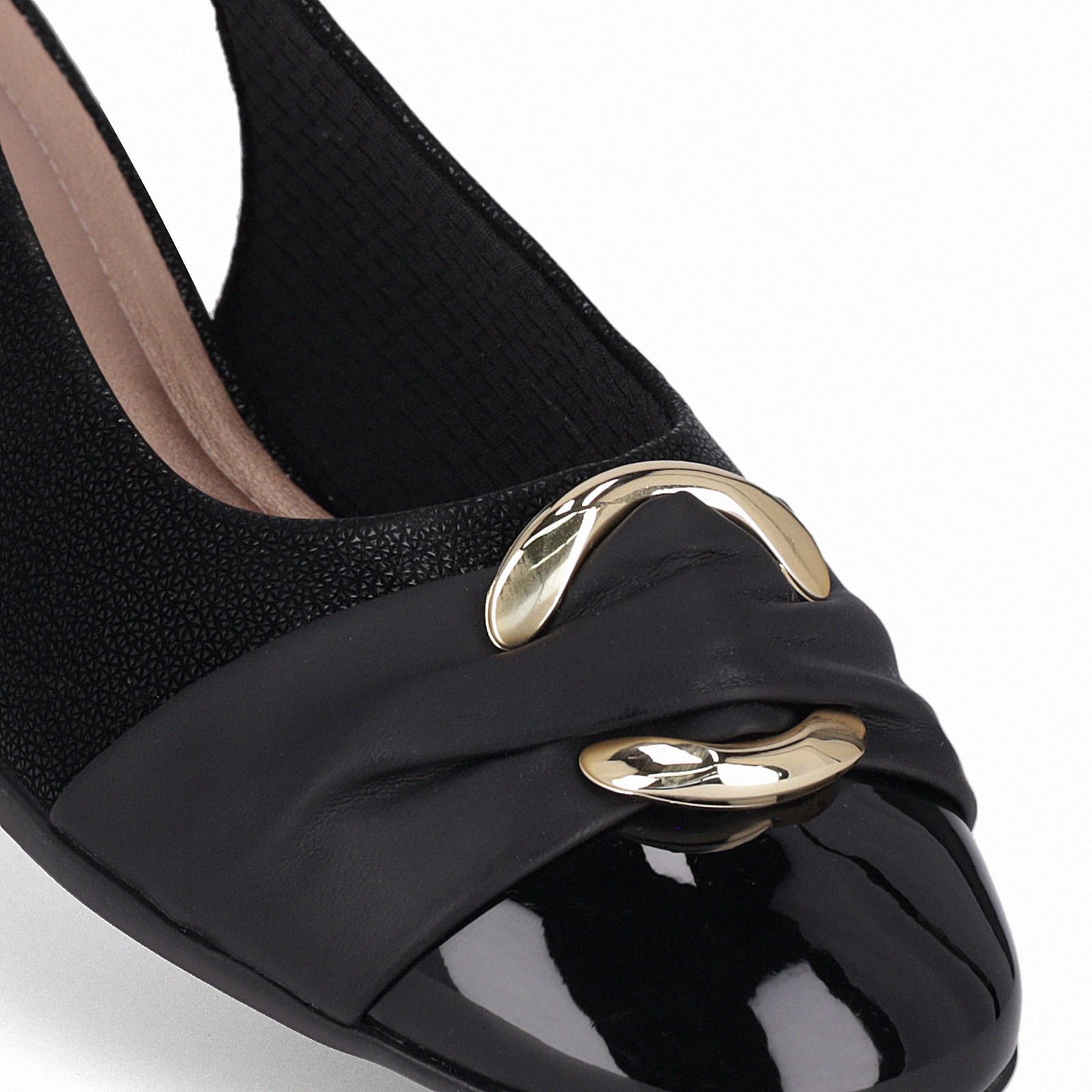 PICCADILLY MAXI - Sapato Slingback Anabela Médio Preto Preto 4