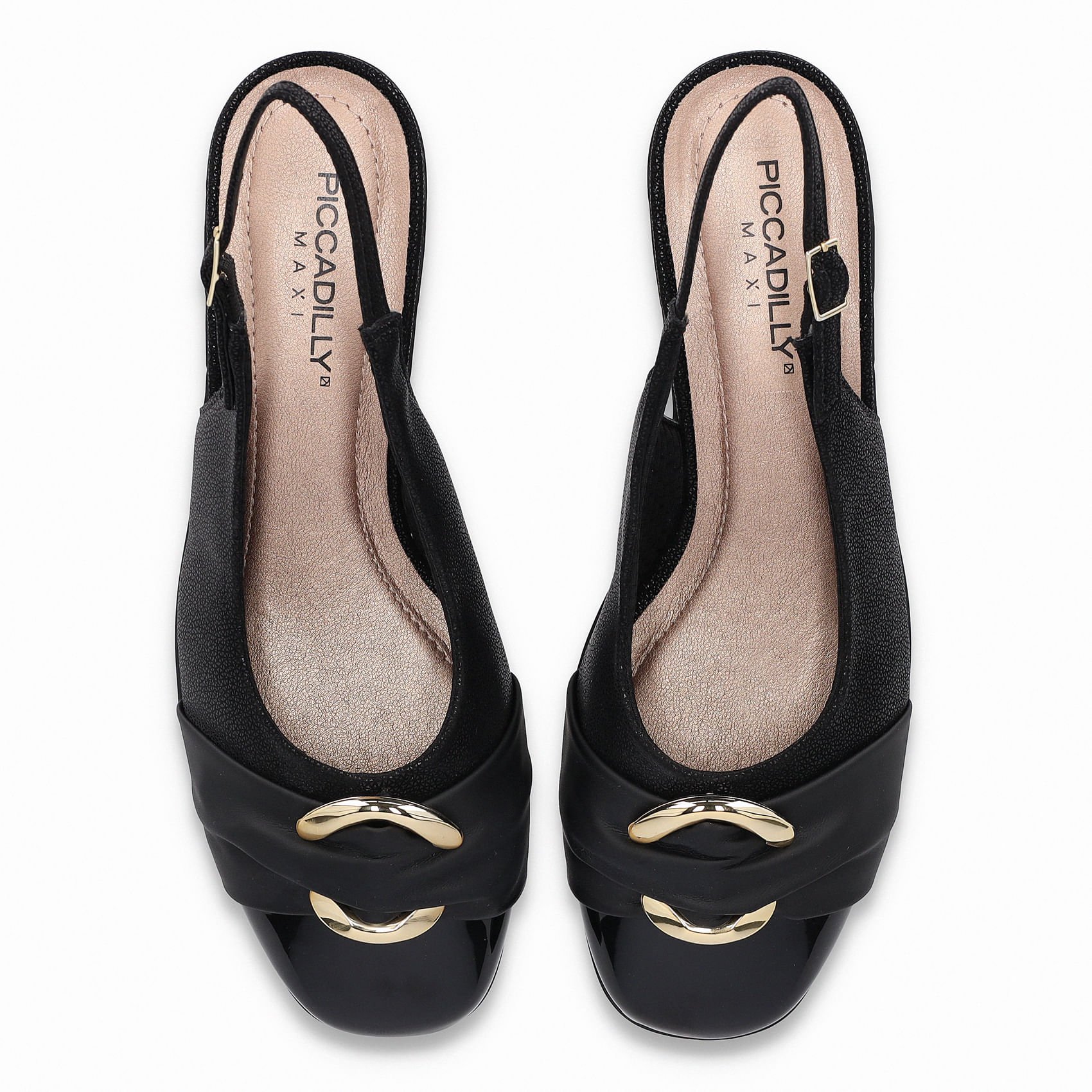 PICCADILLY MAXI - Sapato Slingback Anabela Médio Preto Preto 5