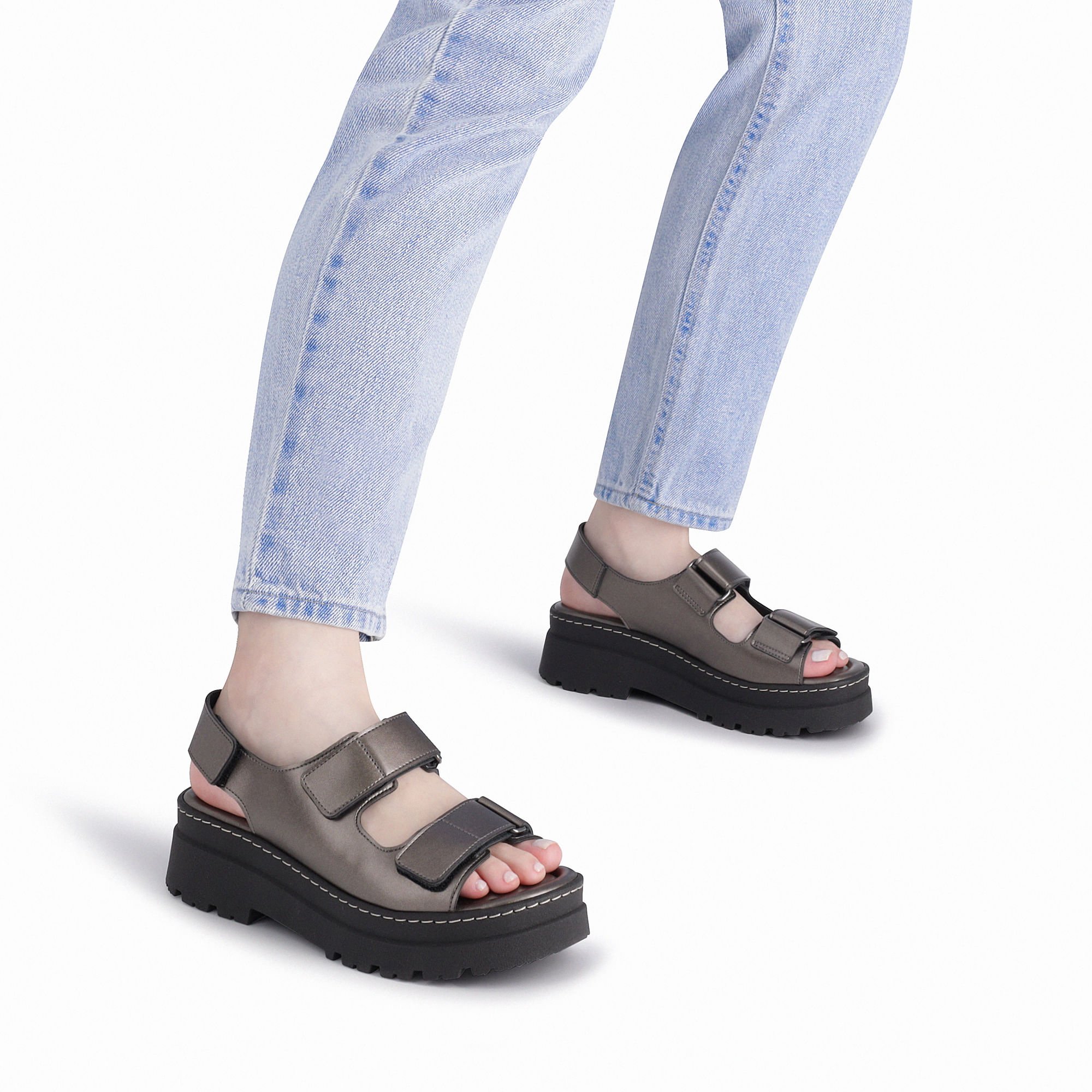 PICCADILLY MAXI - Sandália Salto Médio Pewter Pewter 3