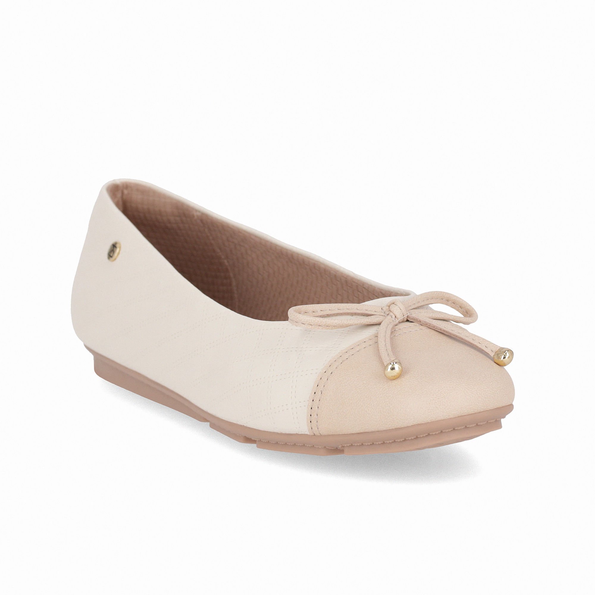 PICCADILLY MAXI - Sapatilha Michele Salto Baixo Off White com Brule Off White/Bege 2