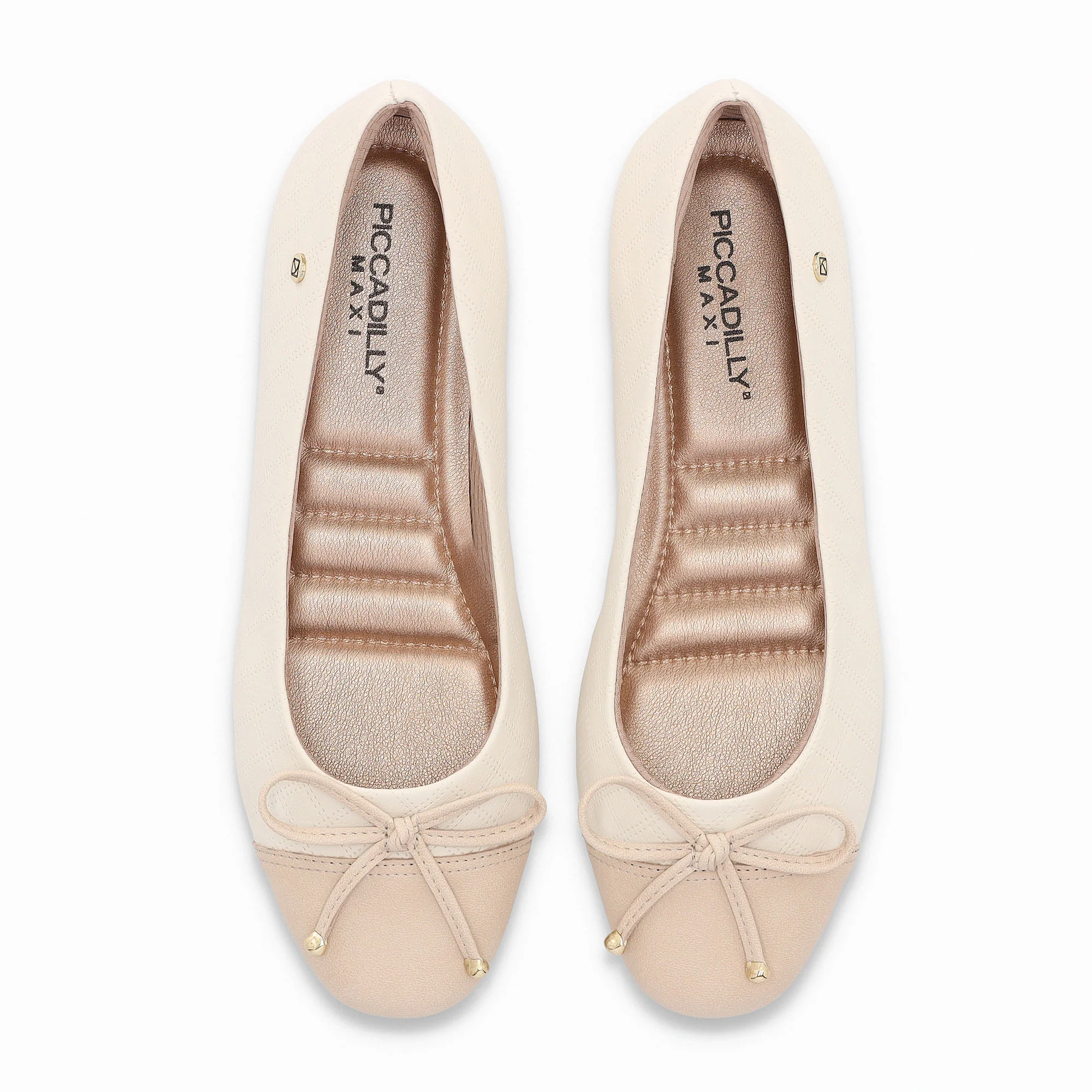 PICCADILLY MAXI - Sapatilha Michele Salto Baixo Off White com Brule Off White/Bege 4