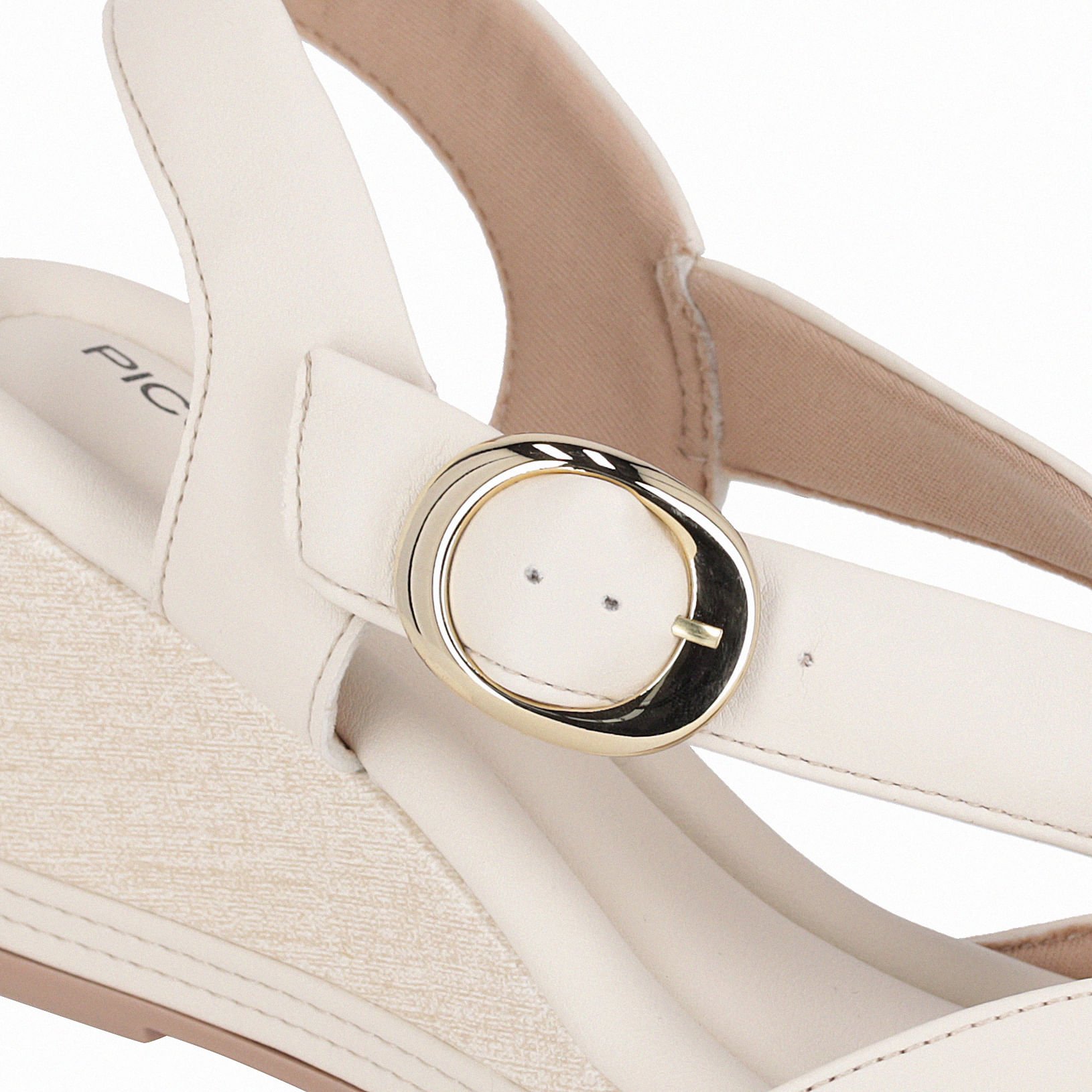 Sandália Alice Anabela Alto Off White Branco 4