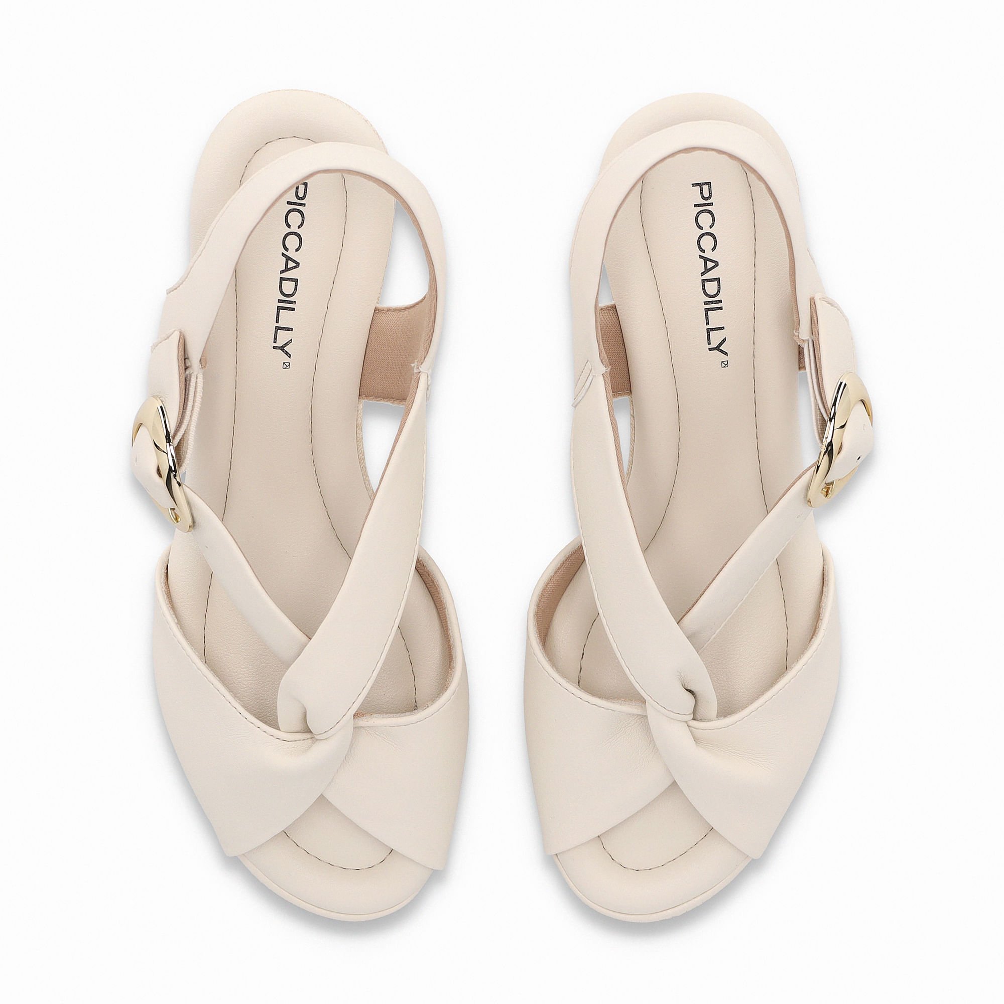 Sandália Alice Anabela Alto Off White Branco 5