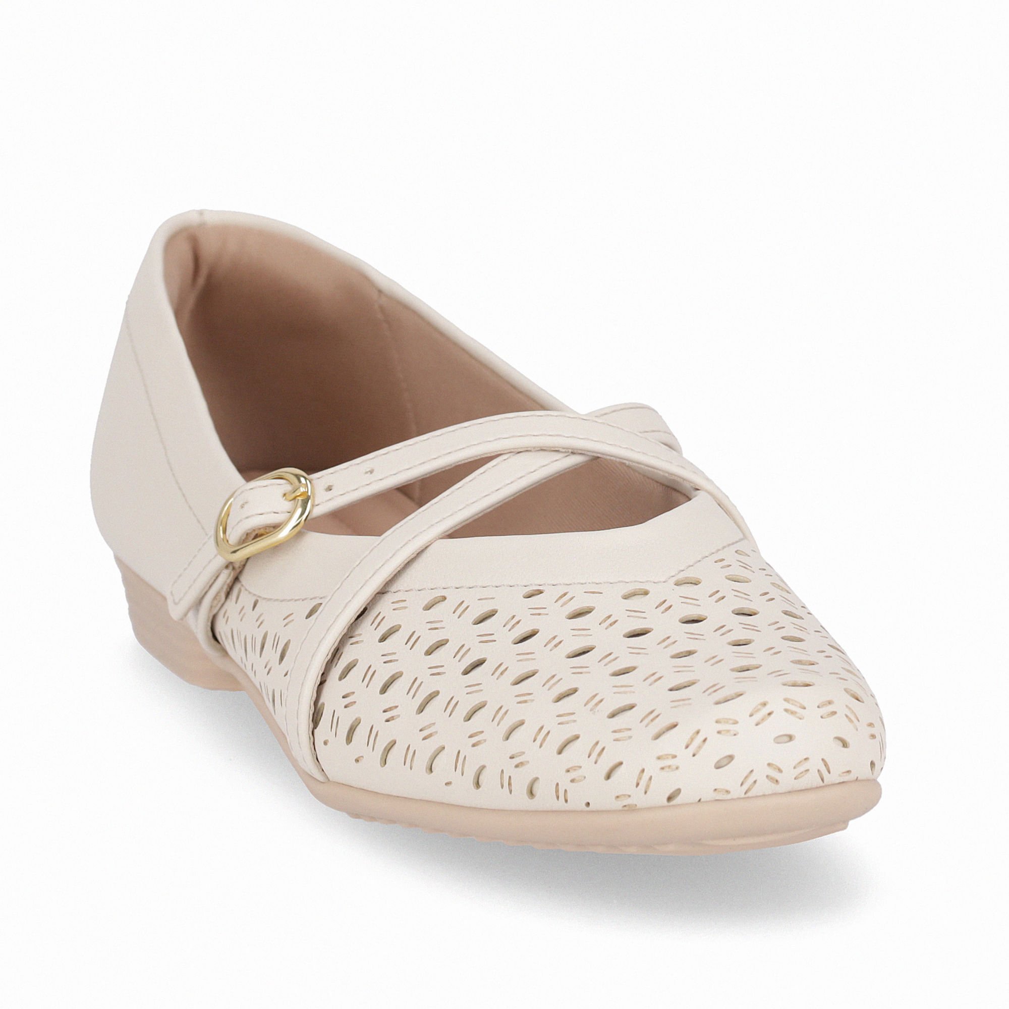 Sapatilha Boneca Raquel Salto Baixo Off White Off White 3