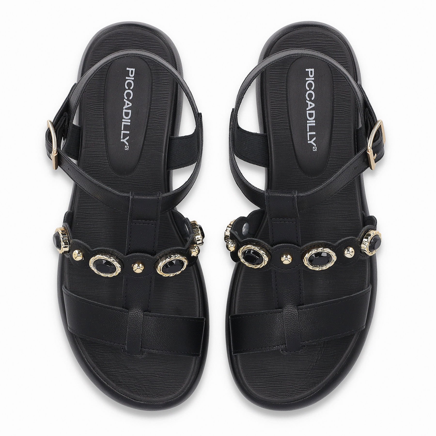 Sandália Sol Anabela Médio Preto Preto 5