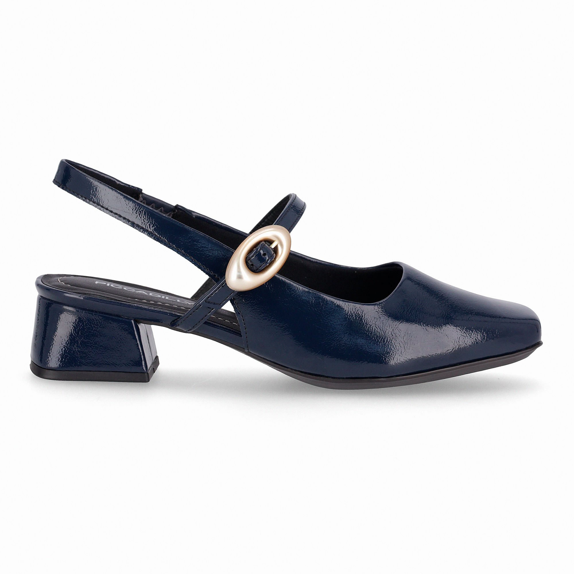 Sapato Slingback Tati Salto Médio Navy Azul Marinho 1