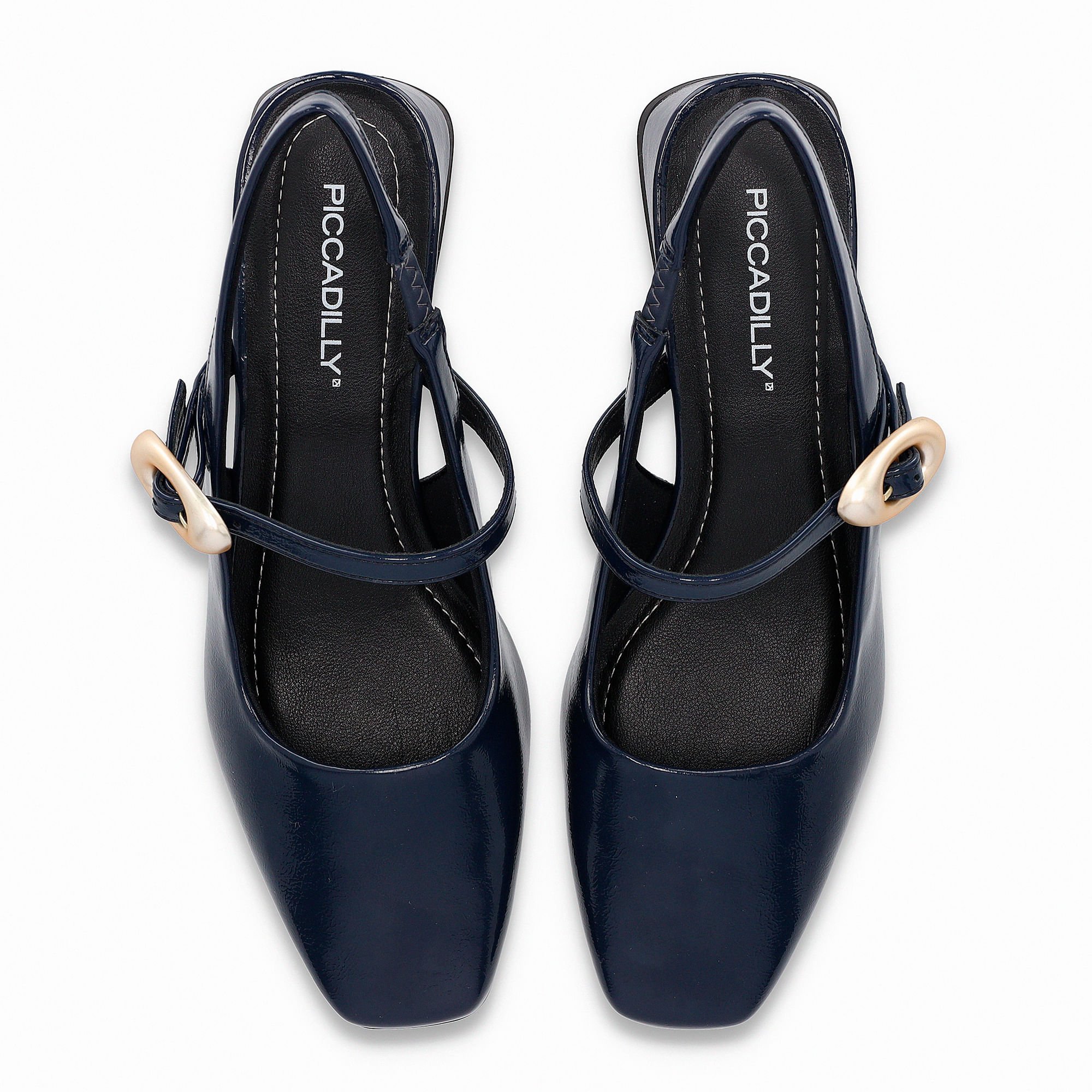 Sapato Slingback Tati Salto Médio Navy Azul Marinho 5