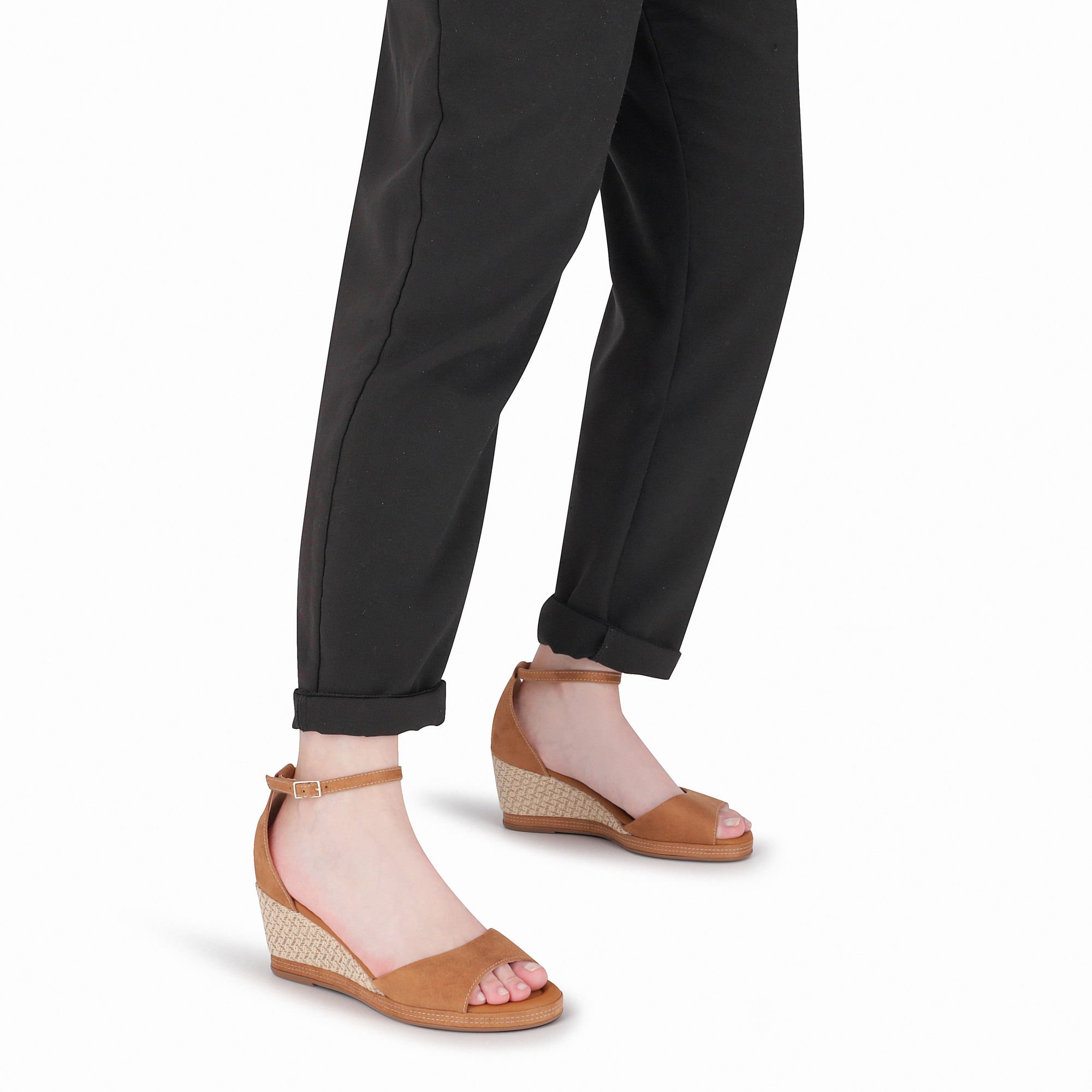 Sandália Alice Anabela Alto Mascavo Marrom 3