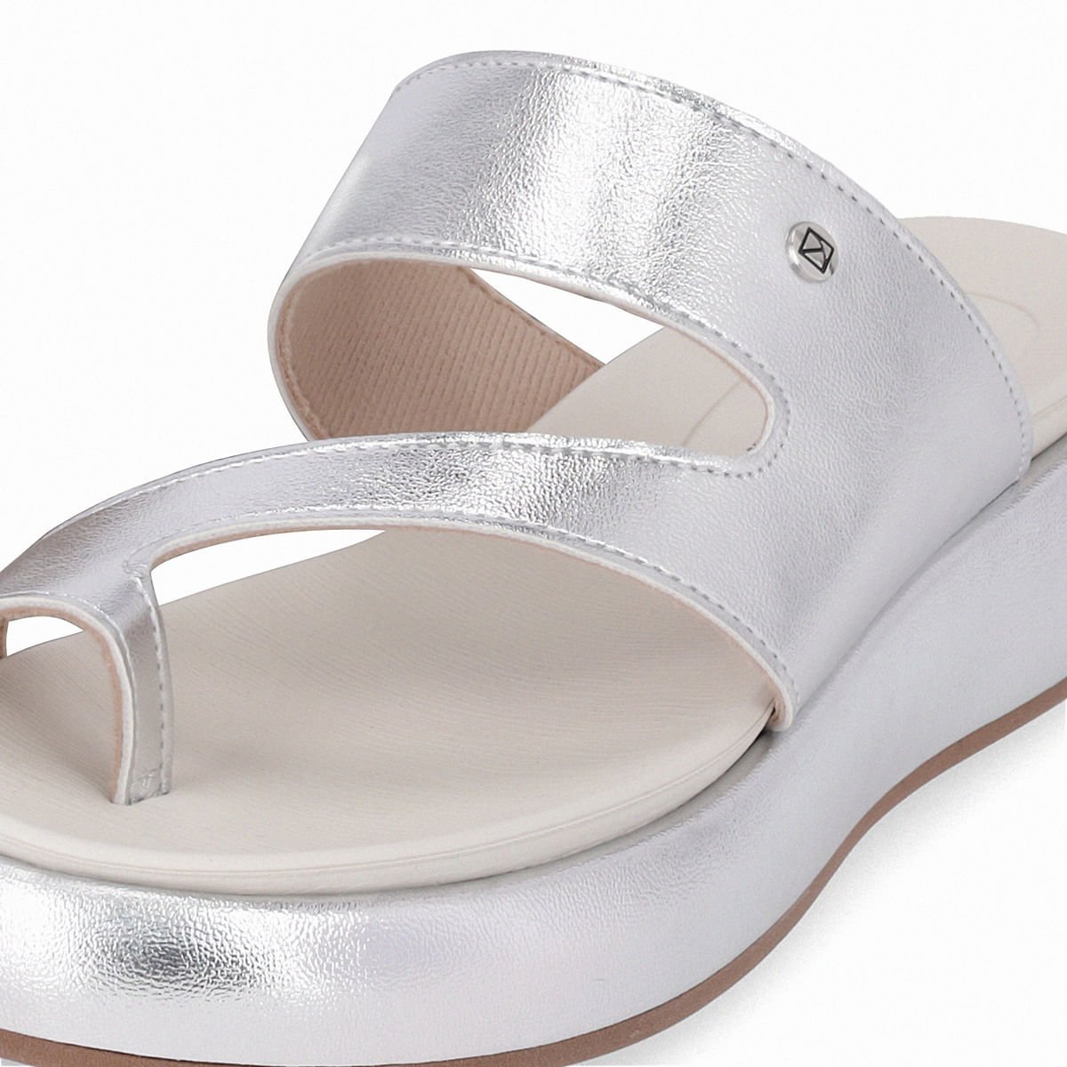 Tamanco Sol Anabela Médio Prata Prata 4