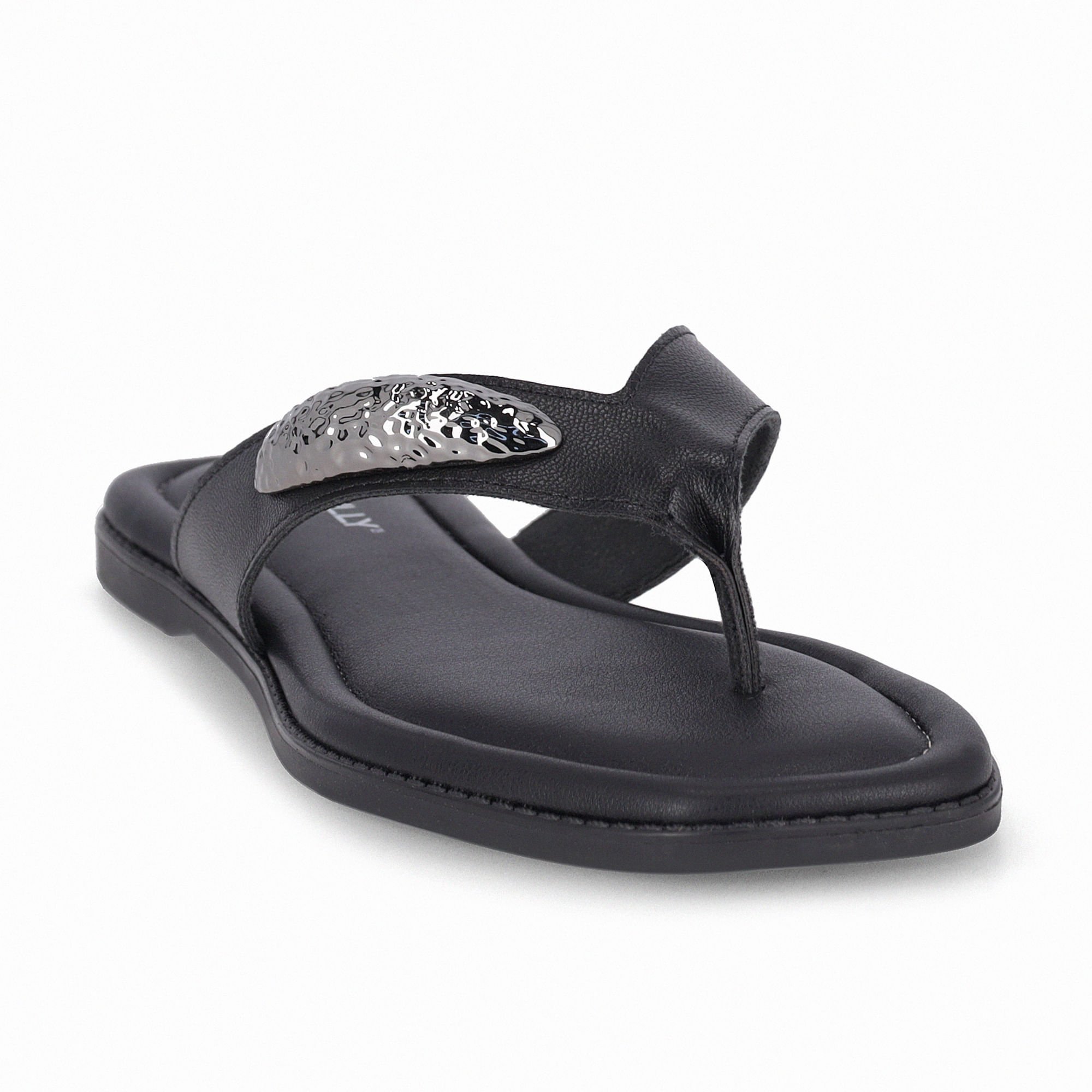Rasteirinha Gabi Preto Preto/Prata 3