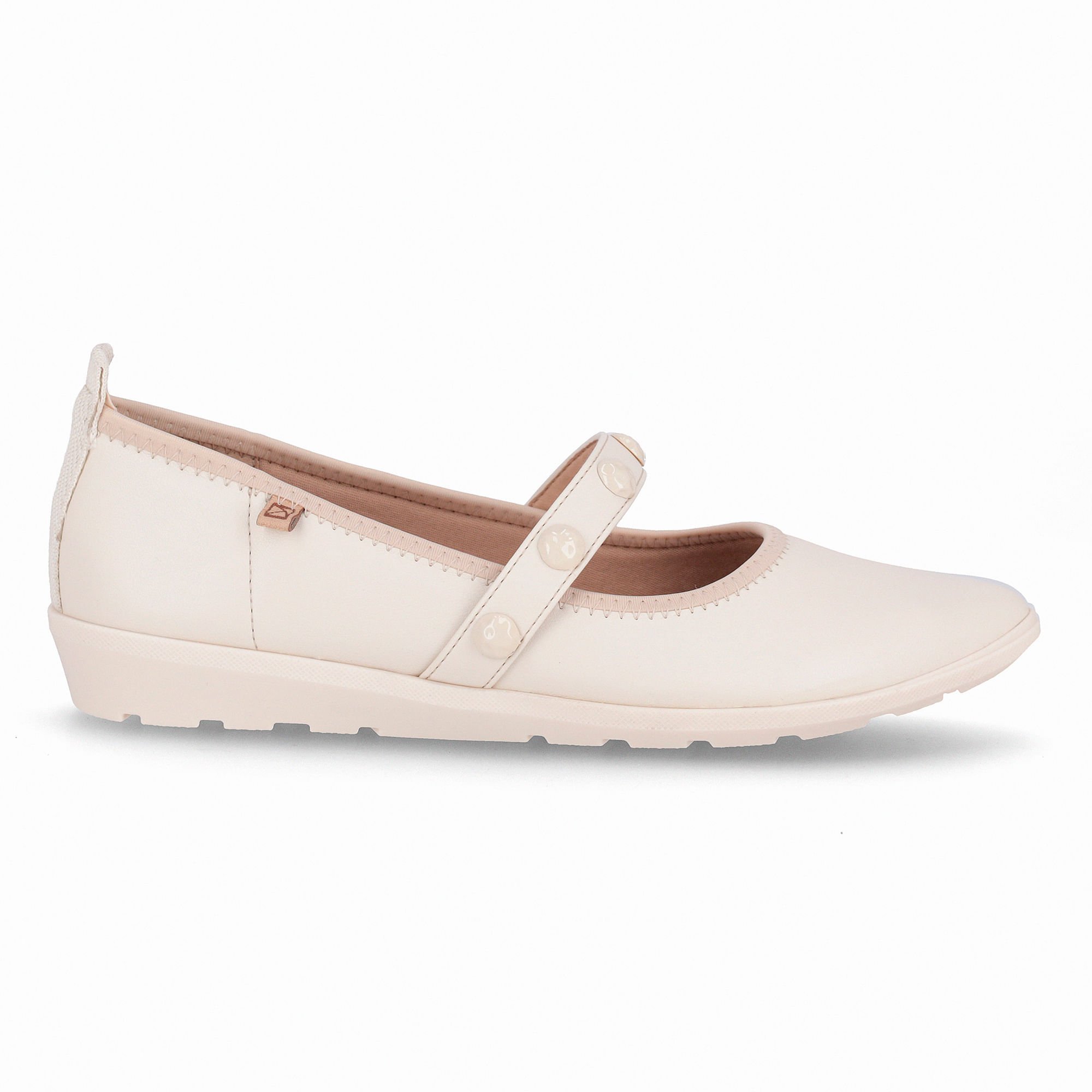 Sapatilha Boneca Solange Off White com Marfim