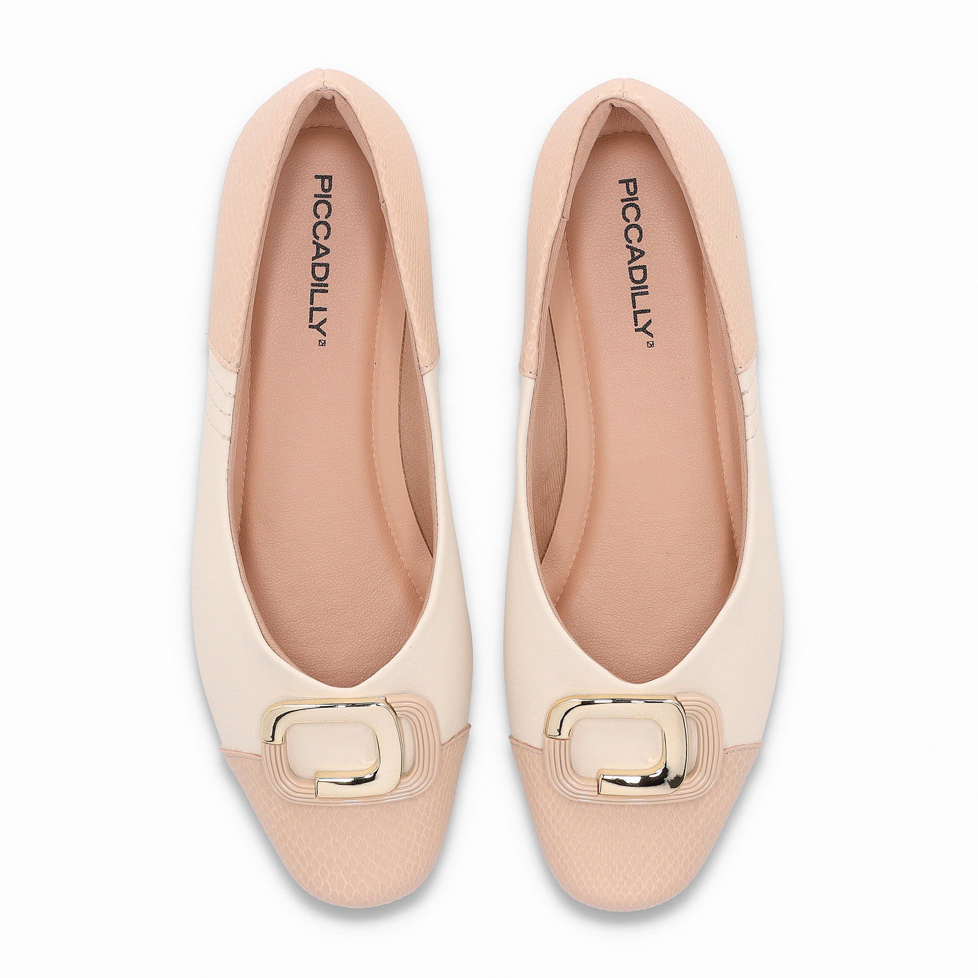 Sapatilha Raquel Salto Baixo Brule com Off White Bege 5