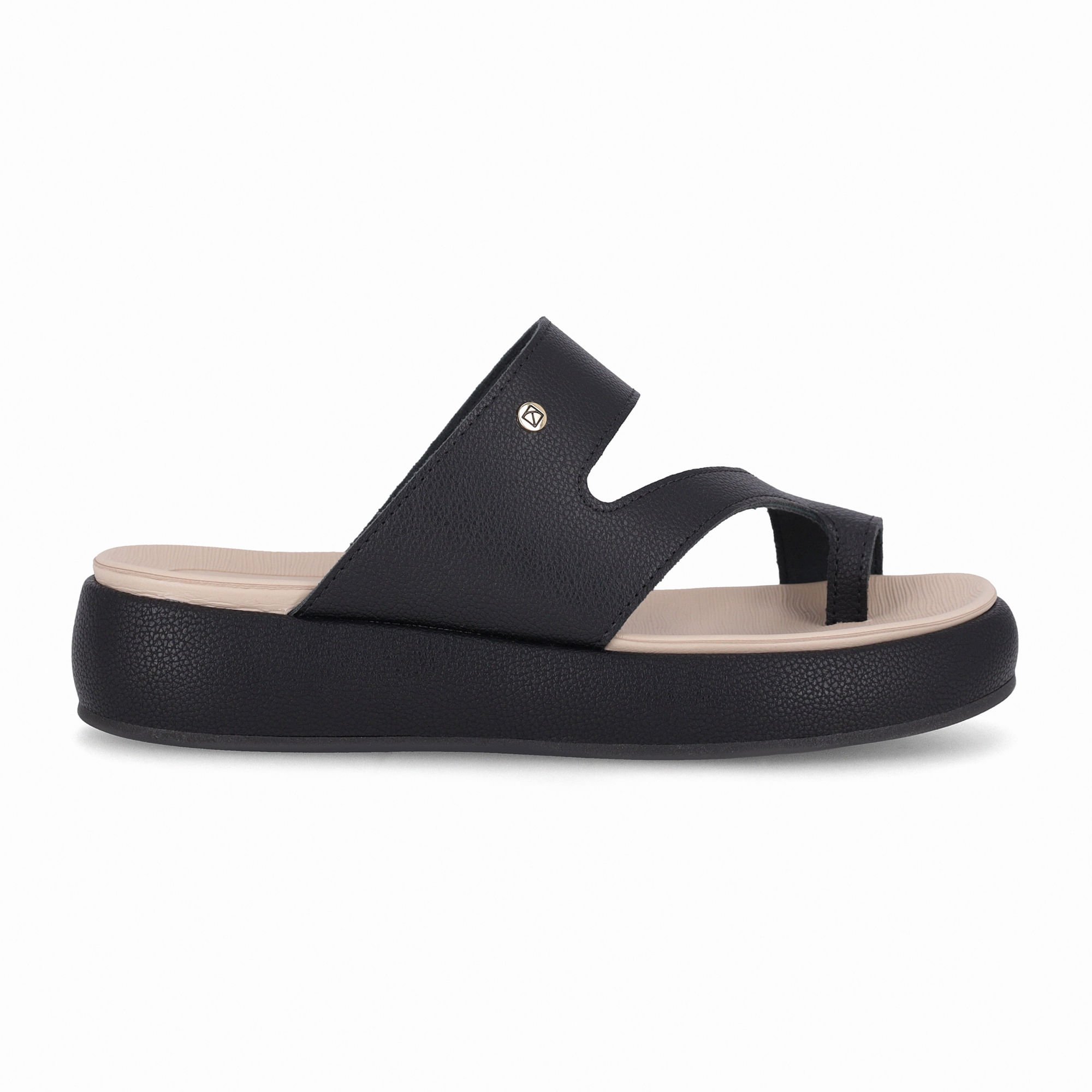 Tamanco Sol Anabela Médio Preto