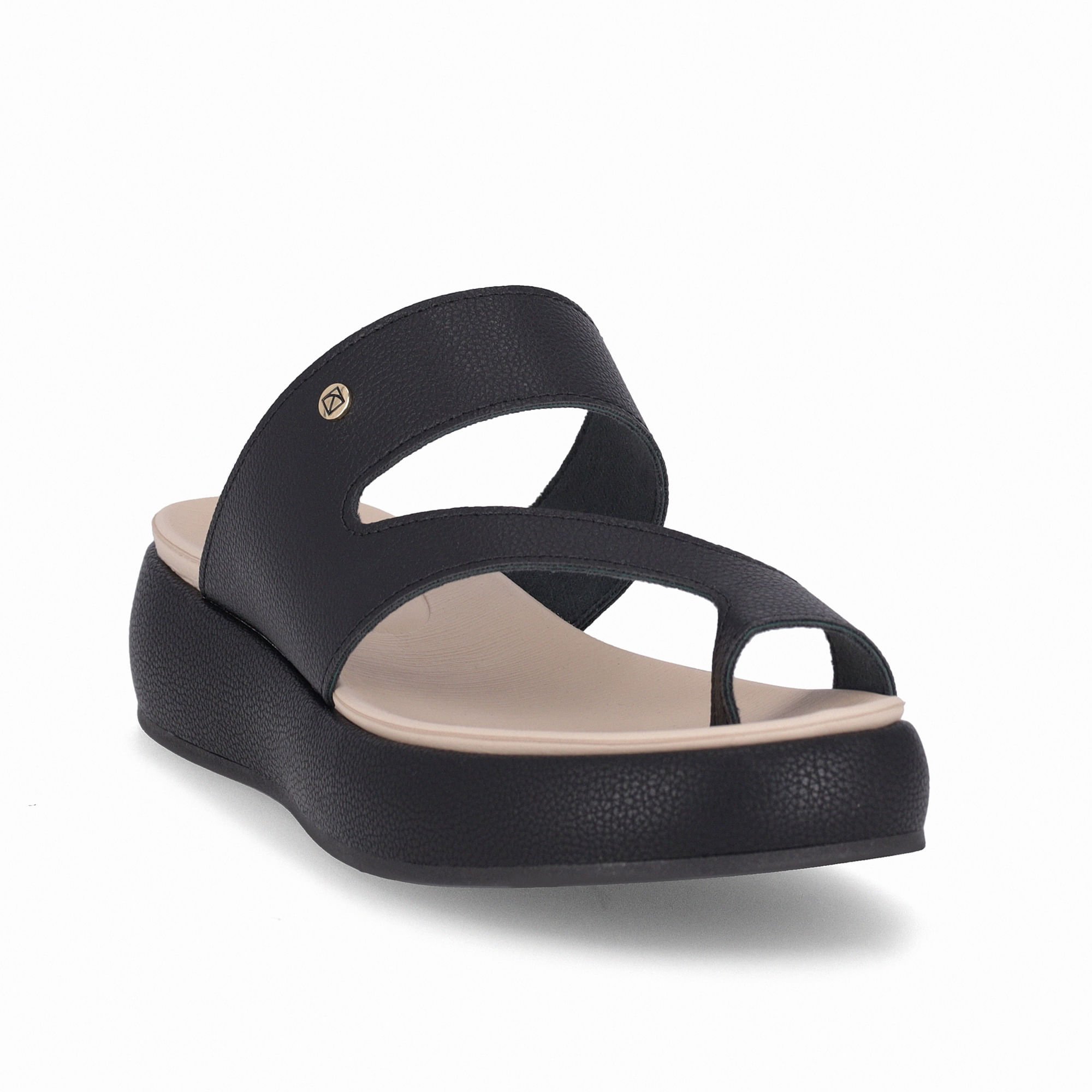 Tamanco Sol Anabela Médio Preto Preto 3