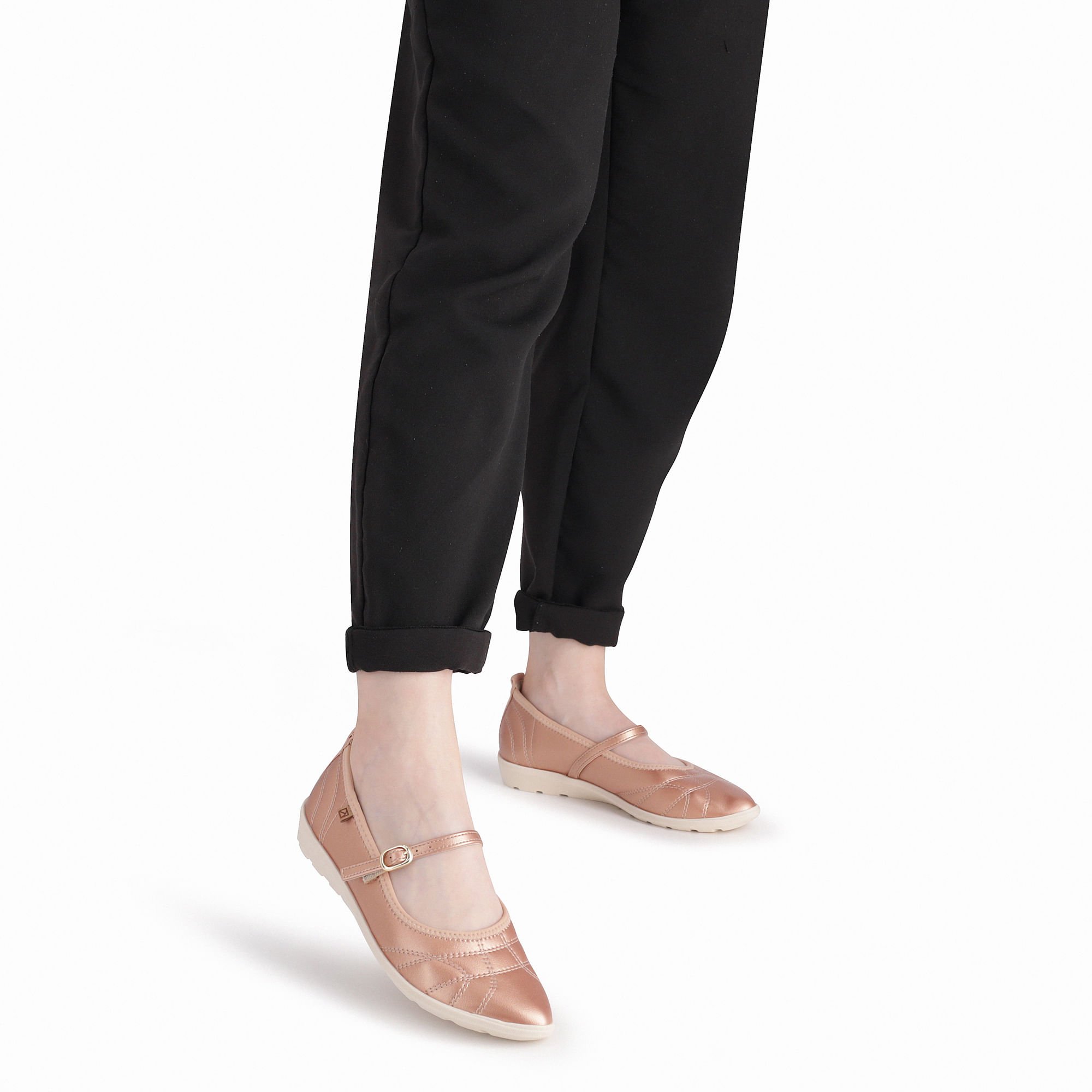 Sapatilha Boneca Ouro Rosado com Rose Rose Gold 3