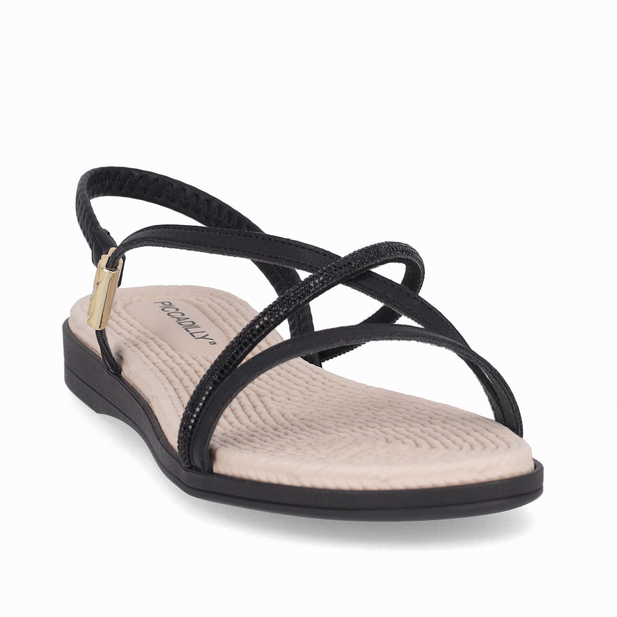 Sandália Rasteirinha Adla Preto Preto 3