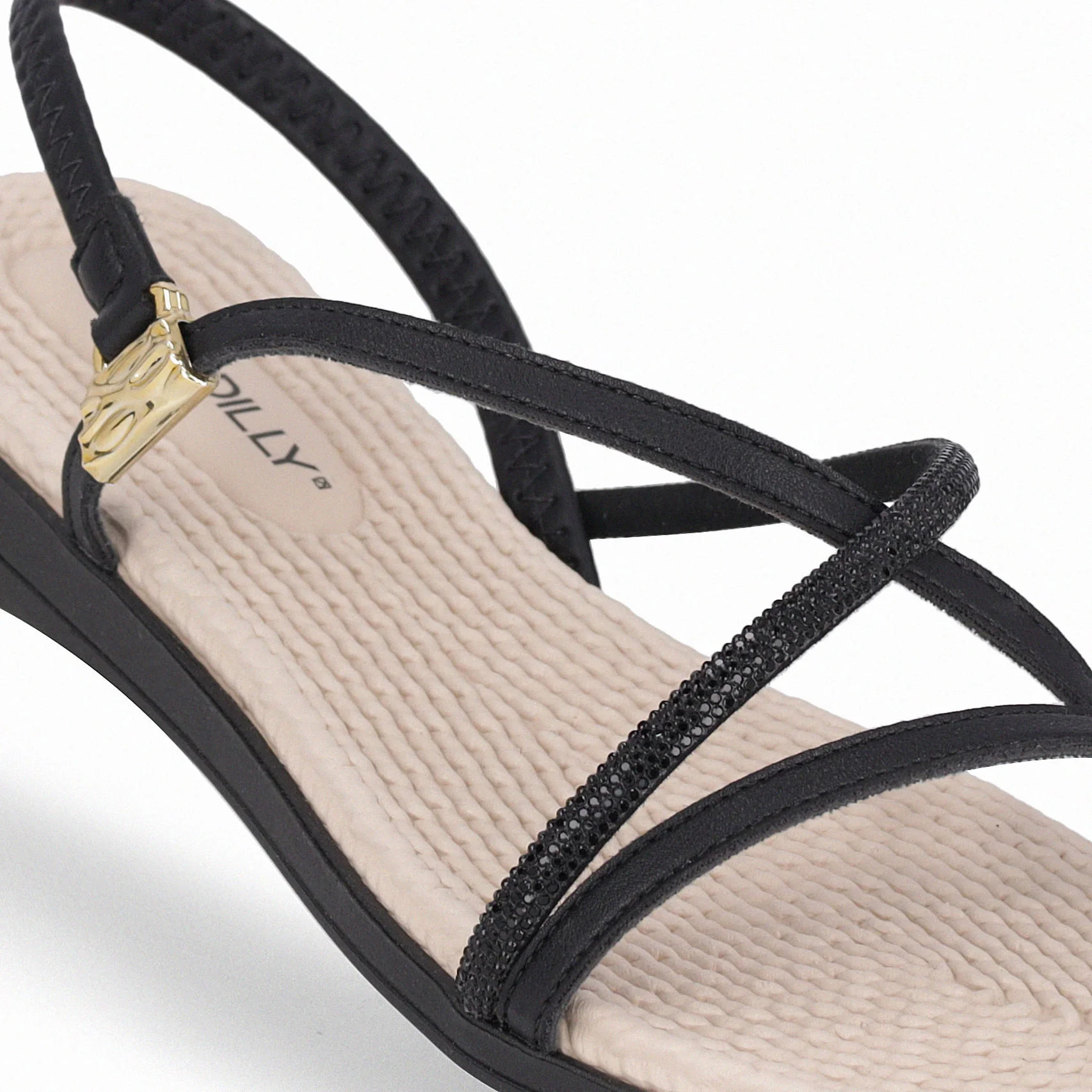 Sandália Rasteirinha Adla Preto Preto 4