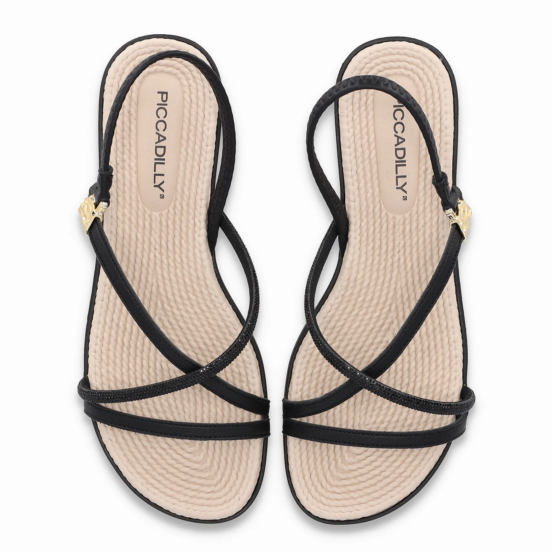 Sandália Rasteirinha Adla Preto Preto 5