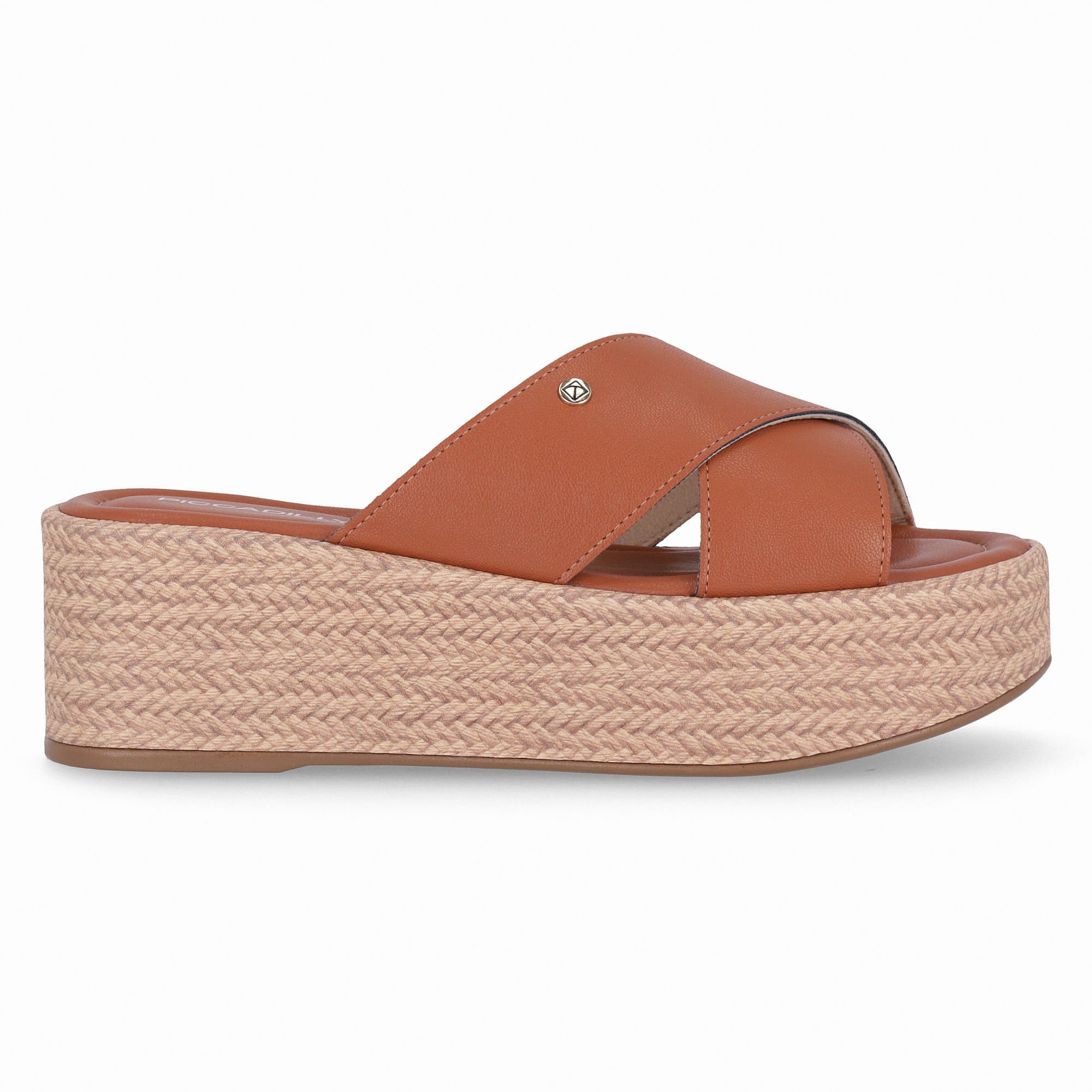 Tamanco Anabela Médio Ocre