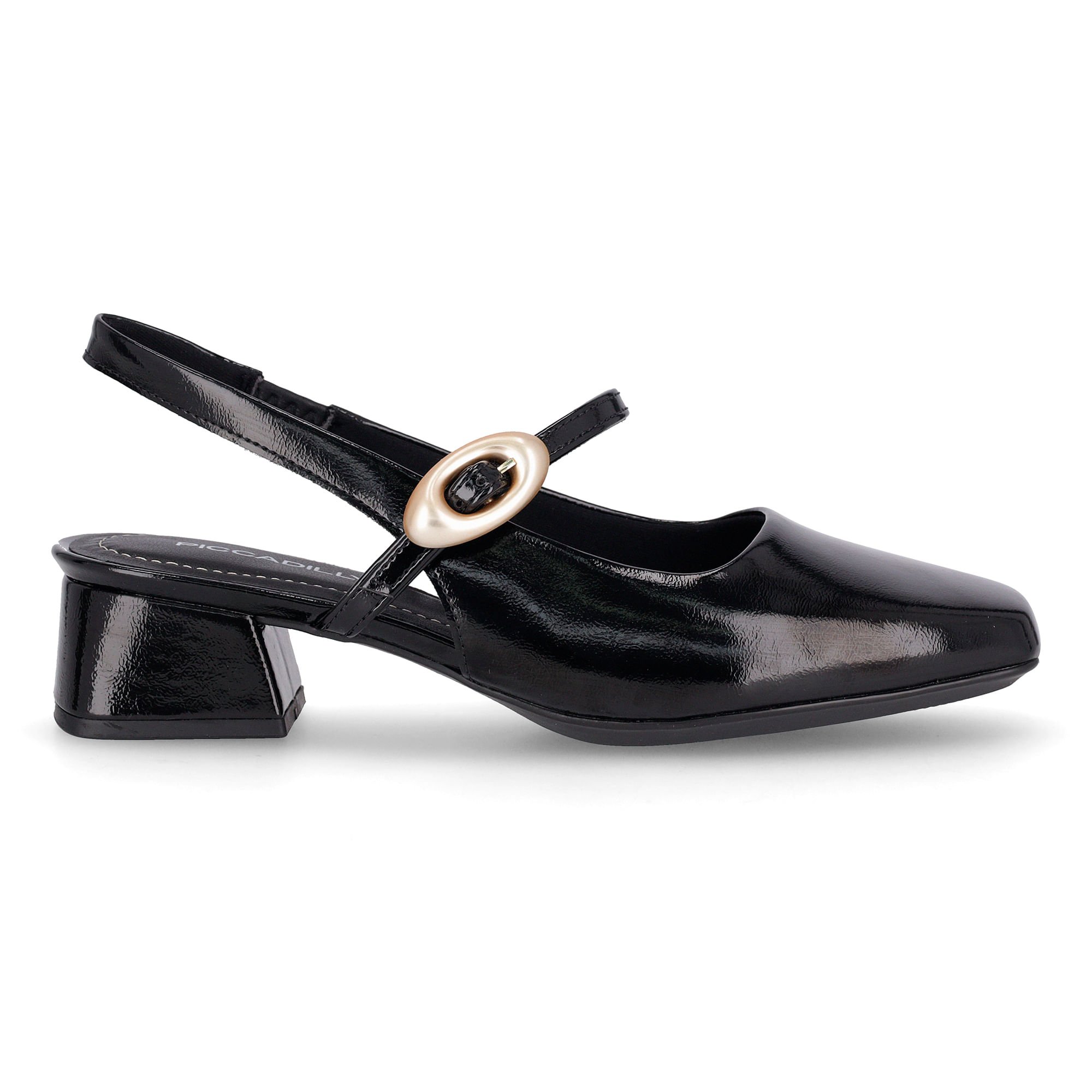Sapato Slingback Tati Salto Médio Preto