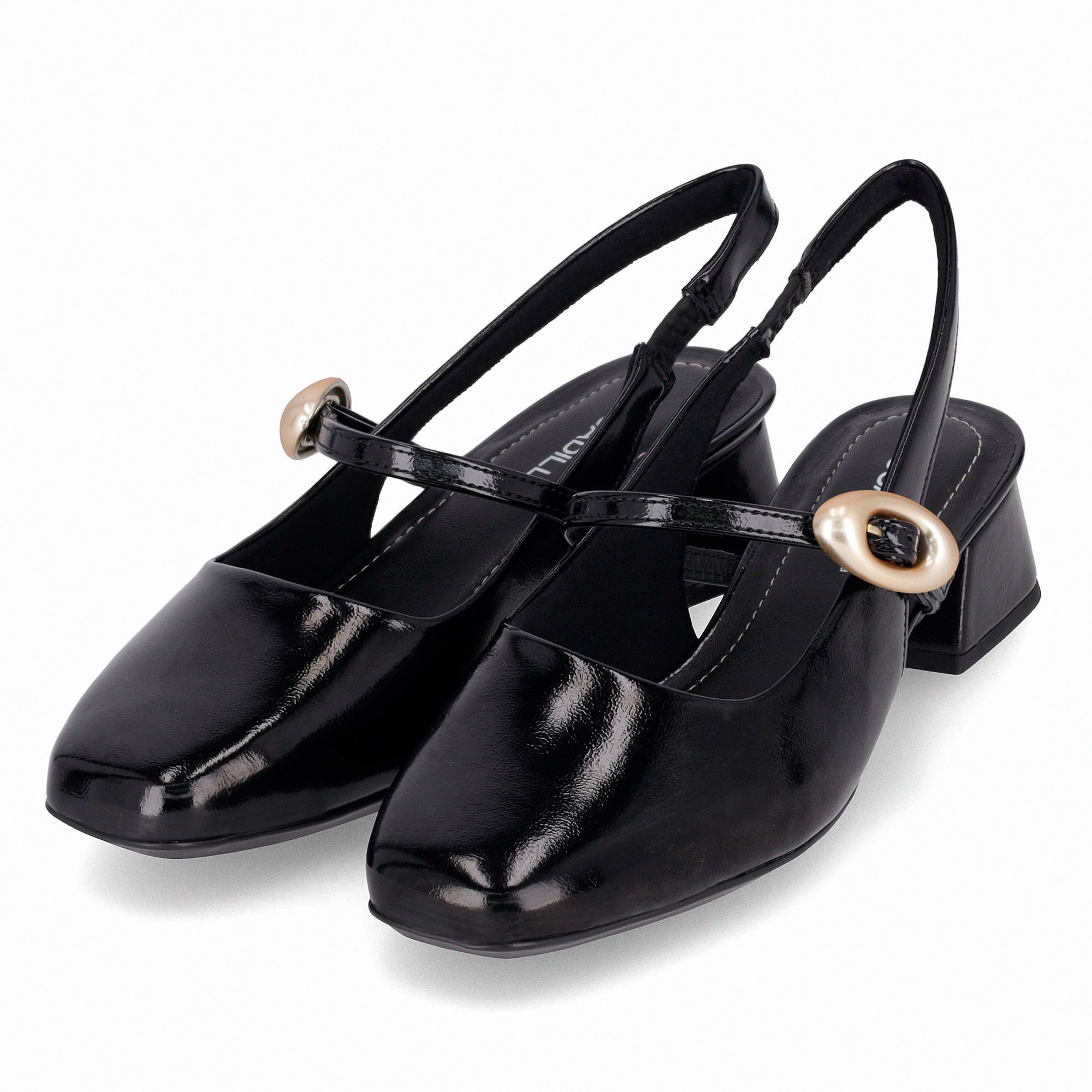 Sapato Slingback Tati Salto Médio Preto Preto 2