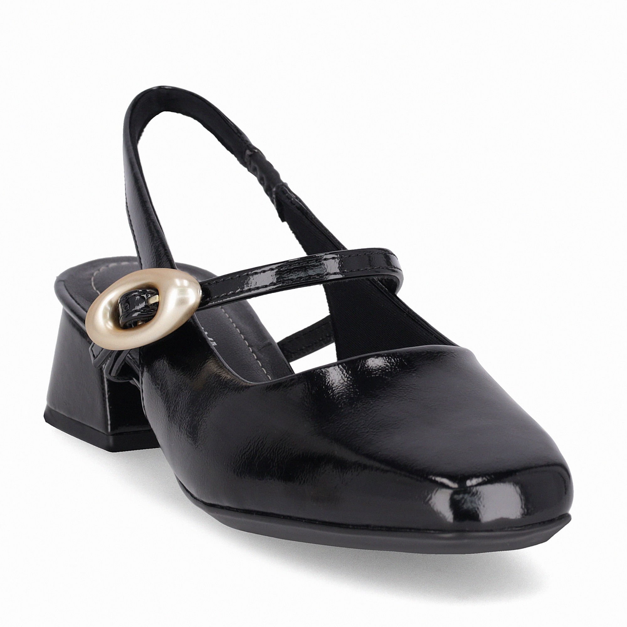 Sapato Slingback Tati Salto Médio Preto Preto 3