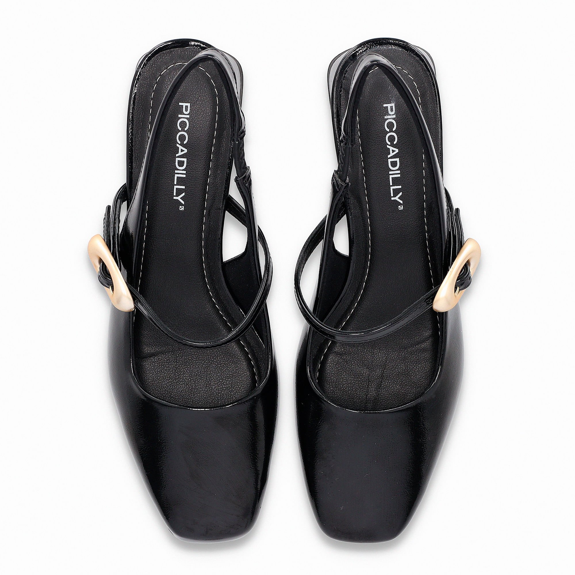 Sapato Slingback Tati Salto Médio Preto Preto 5