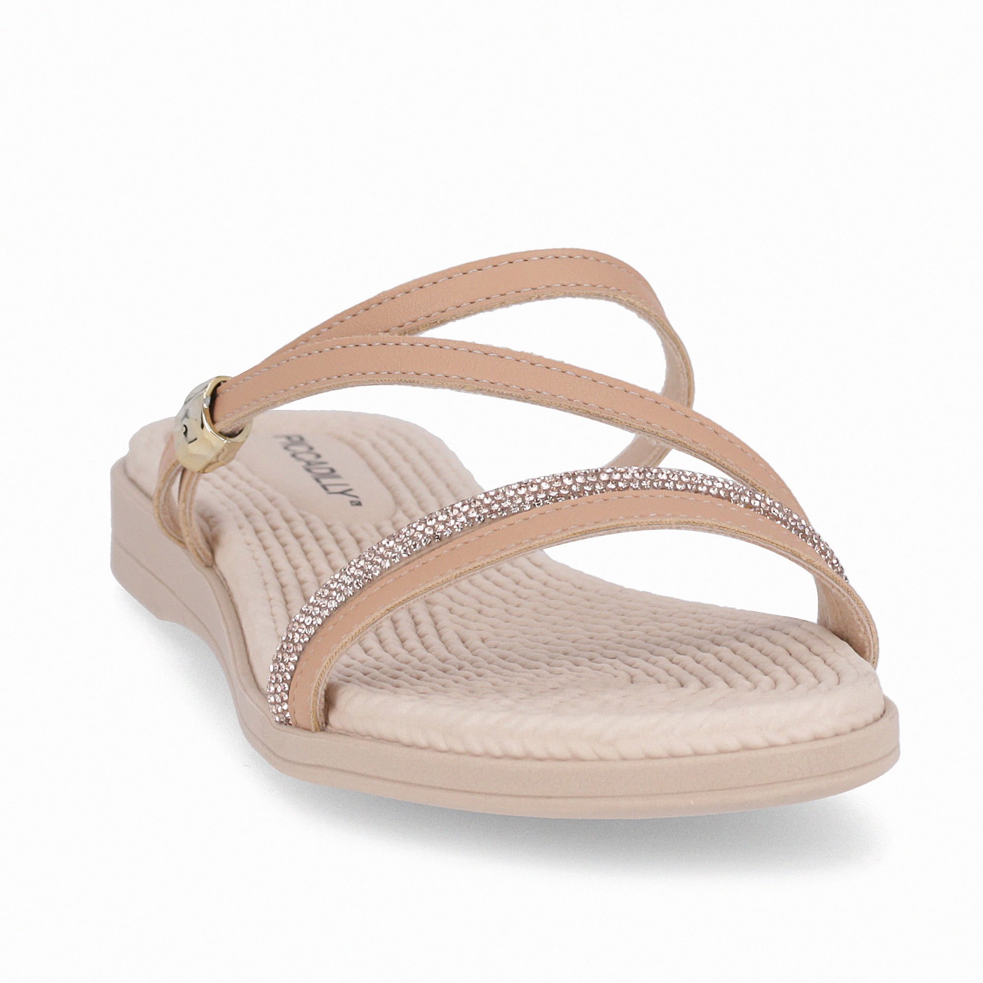 Rasteirinha Adla Nude Claro com Rose Bege 3