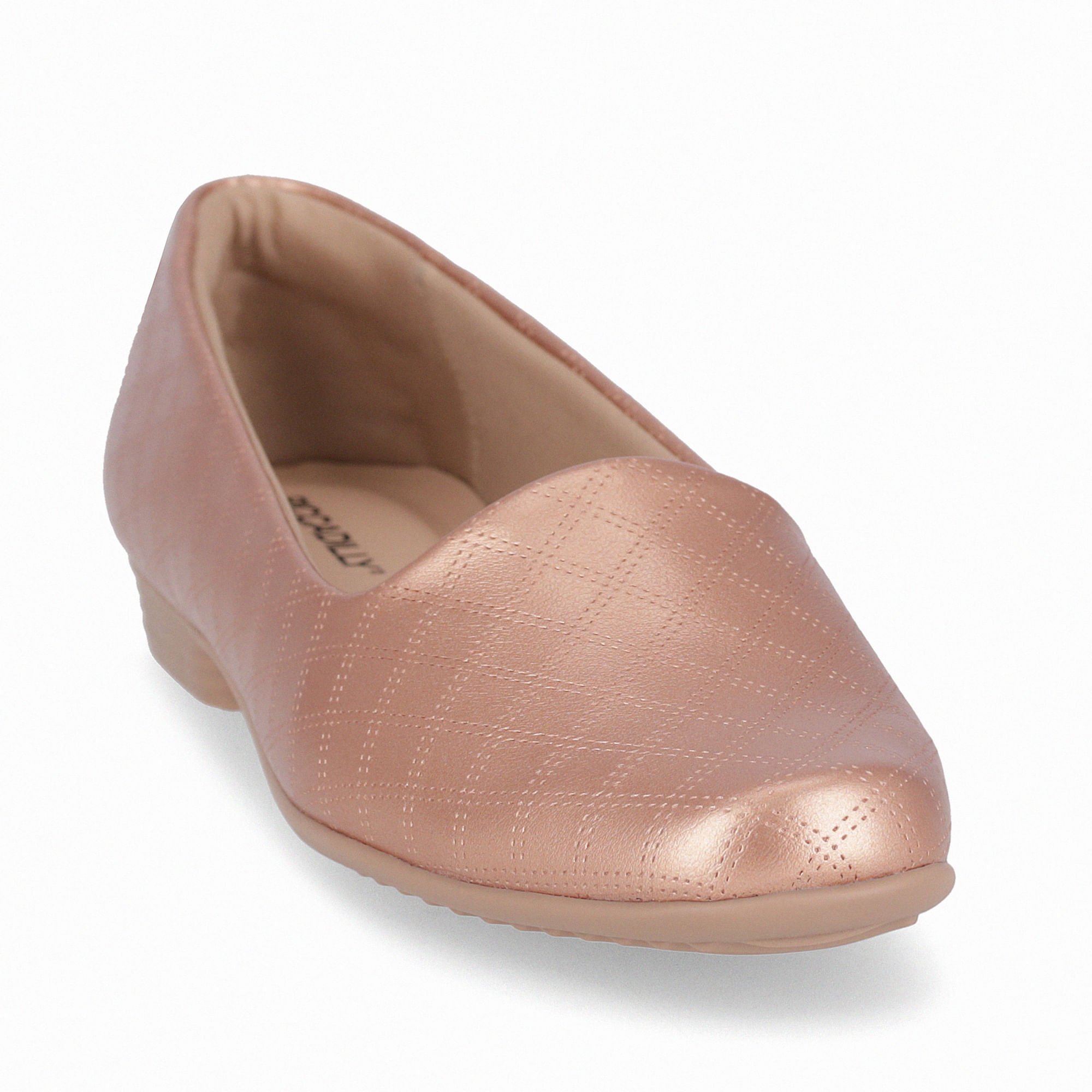 Sapatilha Raquel Salto Baixo Ouro Rosado Rose Gold 3